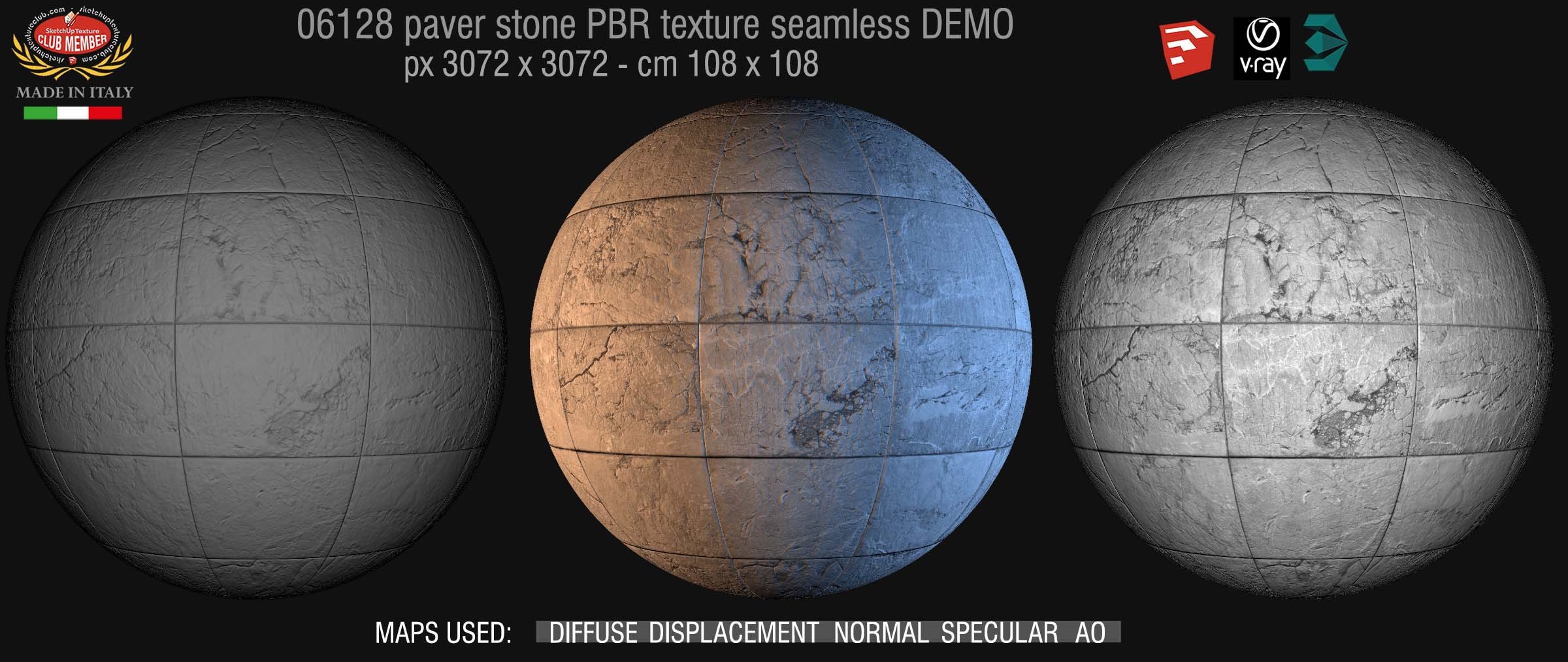 06128 paver stone PBR texture seamless DEMO