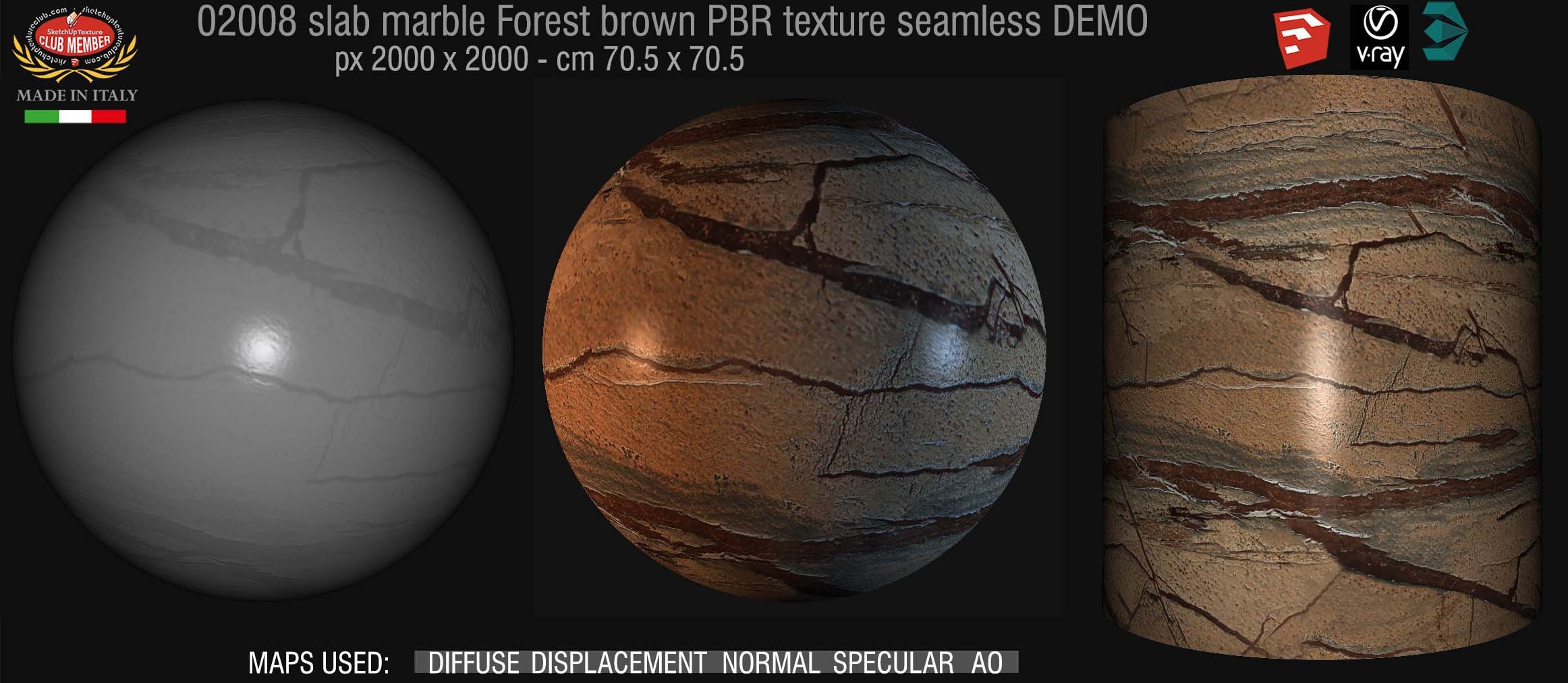 02008 slab marble forest brown PBR texture seamless DEMO