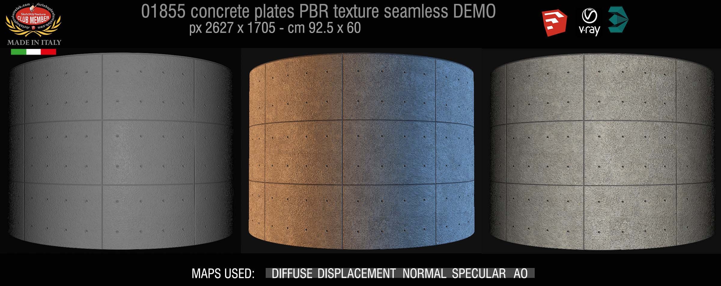 01855 Tadao Ando concrete plates PBR texture seamless DEMO