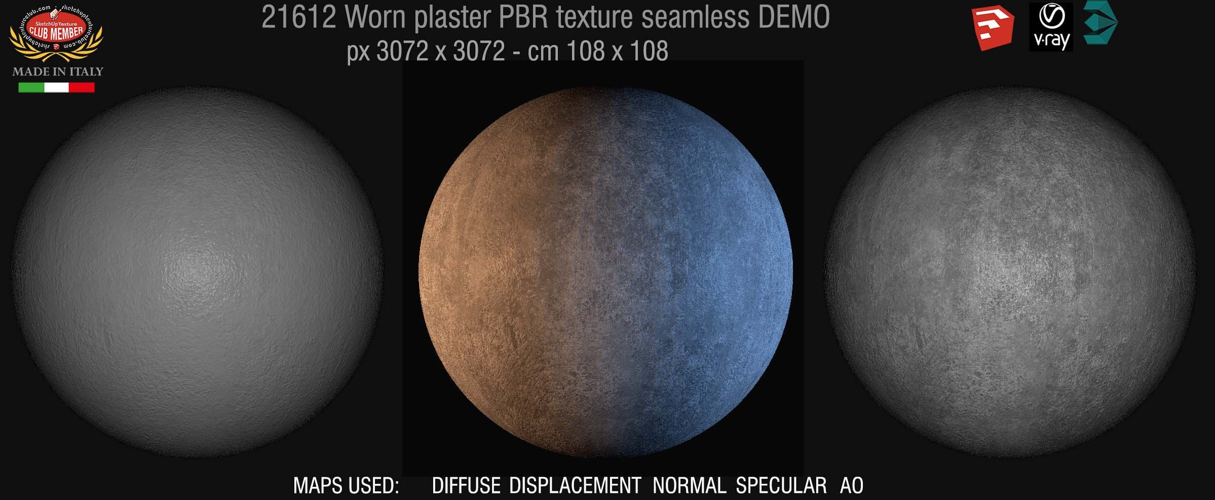 21612 worn plaster PBR texture seamless DEMO