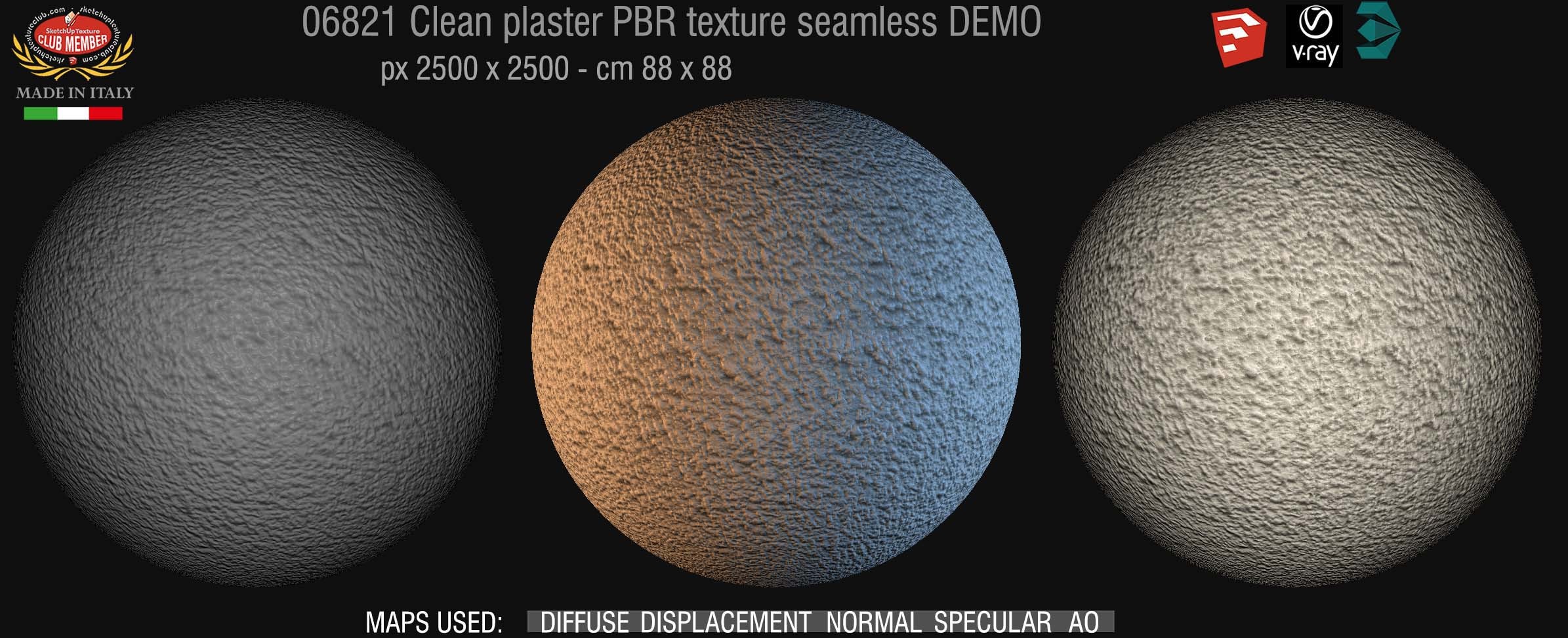06821 Clean plaster PBR texture seamless DEMO