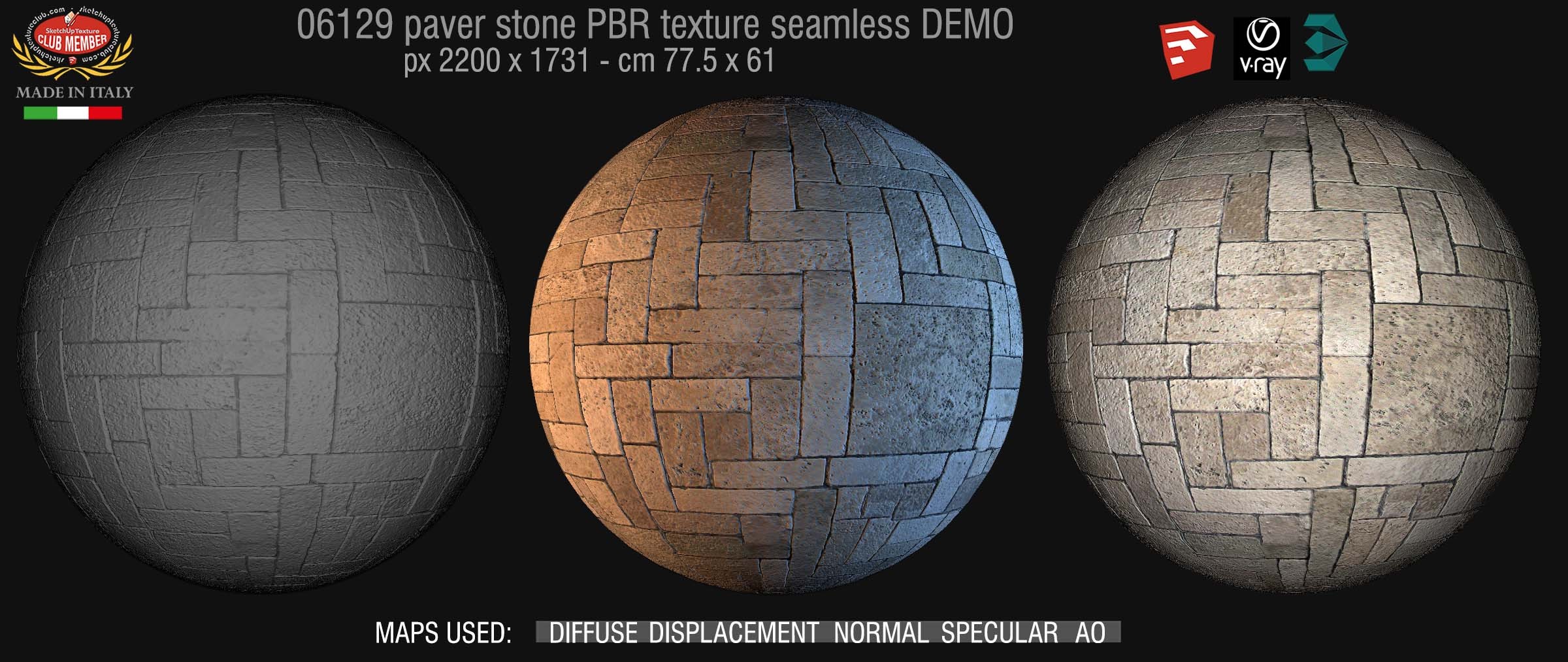 06129 paver stone PBR texture seamless DEMO