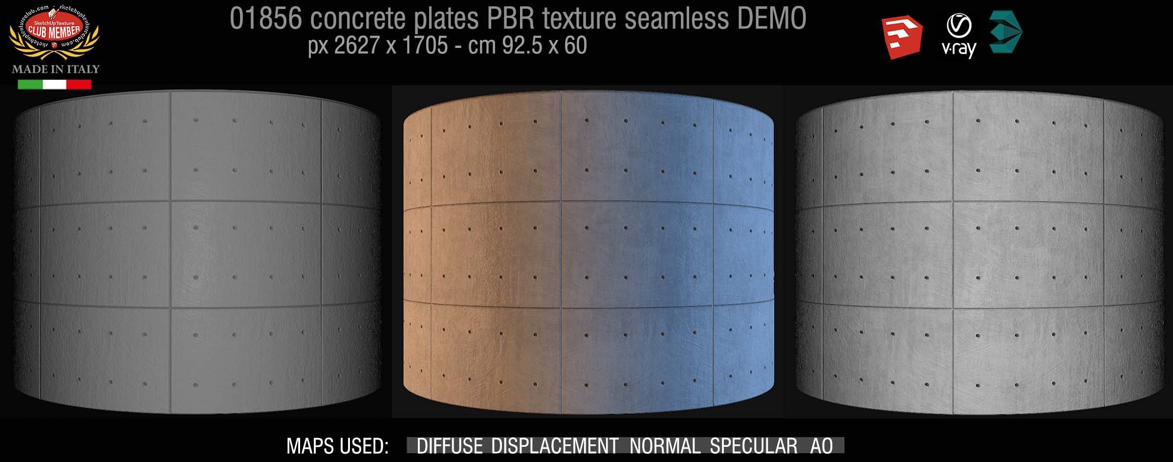 01856 Tadao Ando concrete plates PBR texture seamless DEMO