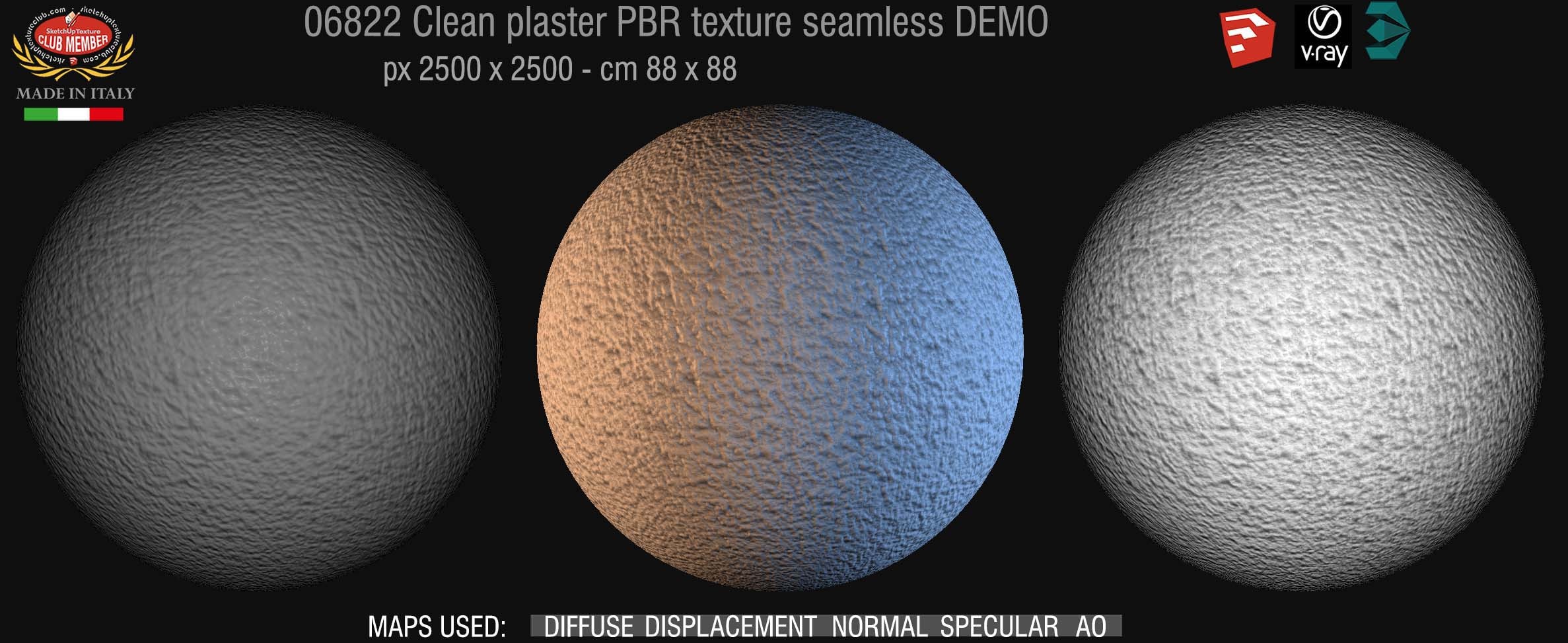 06822 Clean plaster PBR texture seamless DEMO