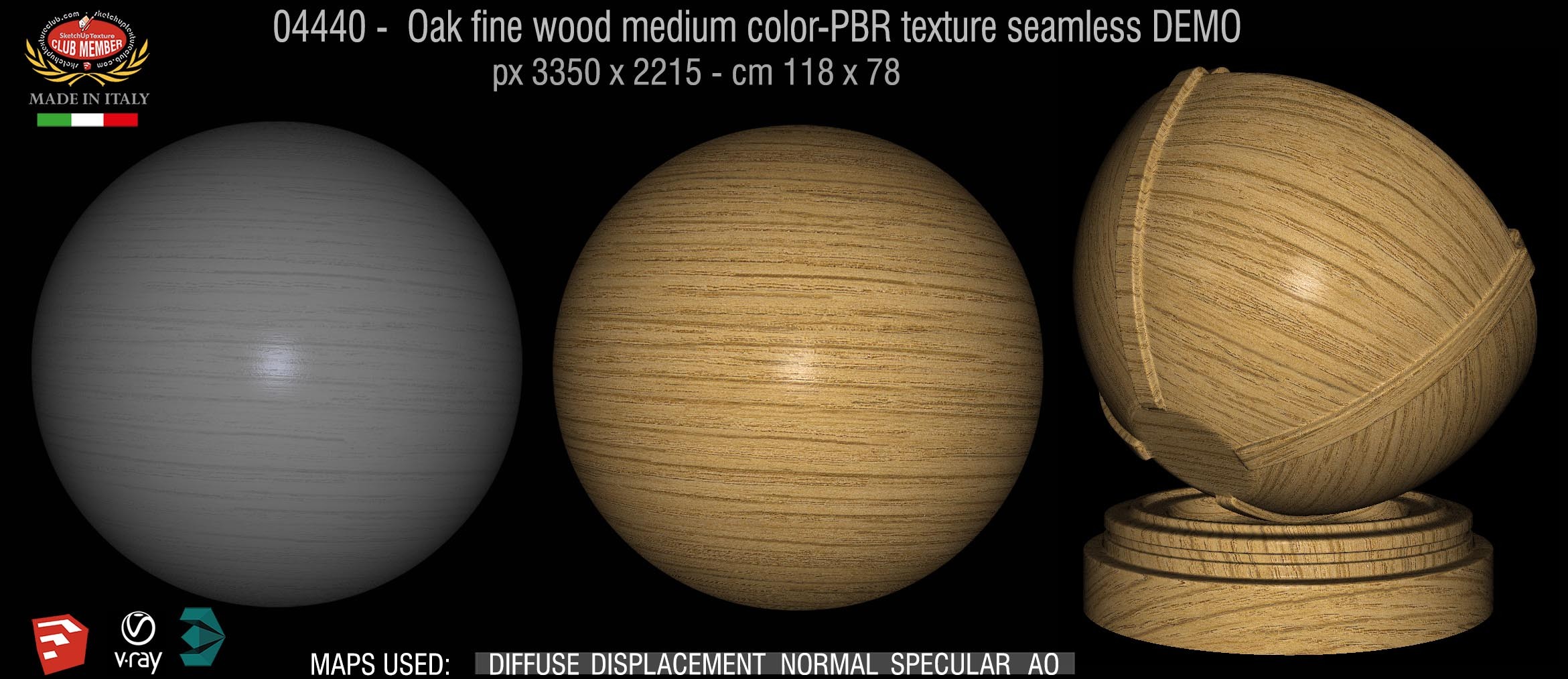 04440 Oak fine wood medium color-PBR texture seamless DEMO
