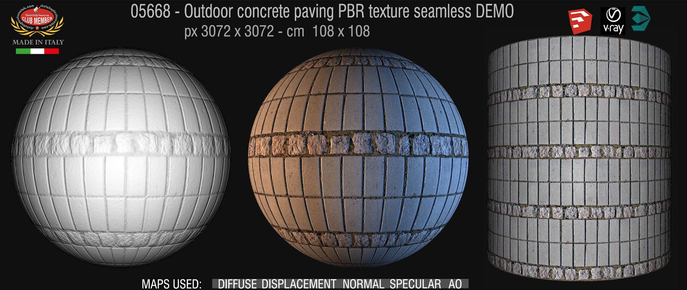 05668  Paving outdoor concrete regular block PBR texture seamless DEMO