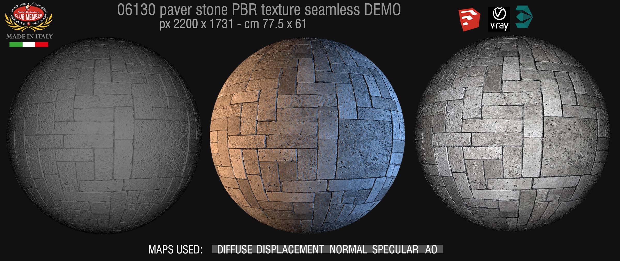 06130 paver stone PBR texture seamless DEMO
