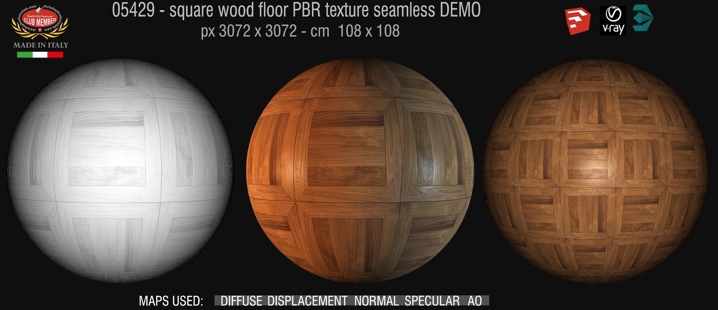 05429 square wood floor PBR texture seamless DEMO