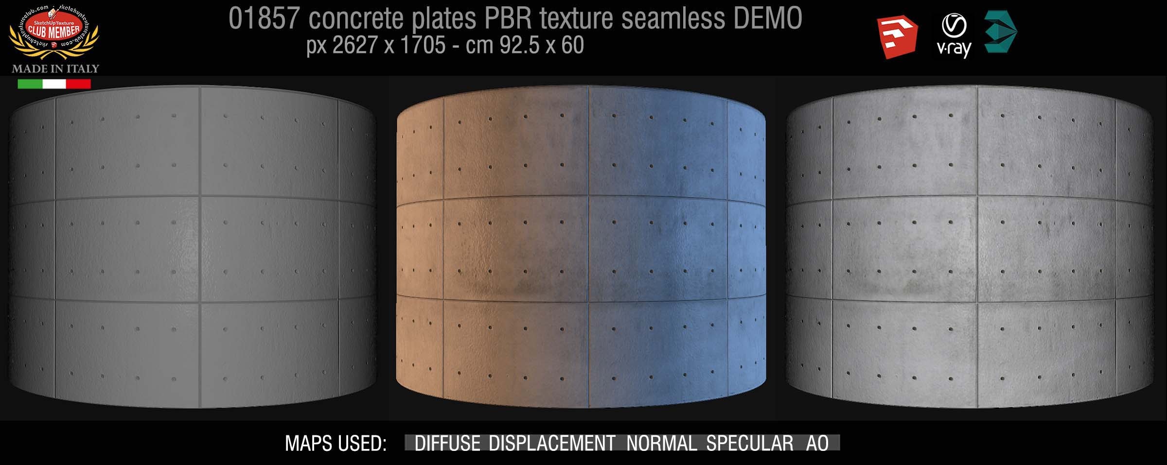 01857 Tadao Ando concrete plates PBR texture seamless DEMO
