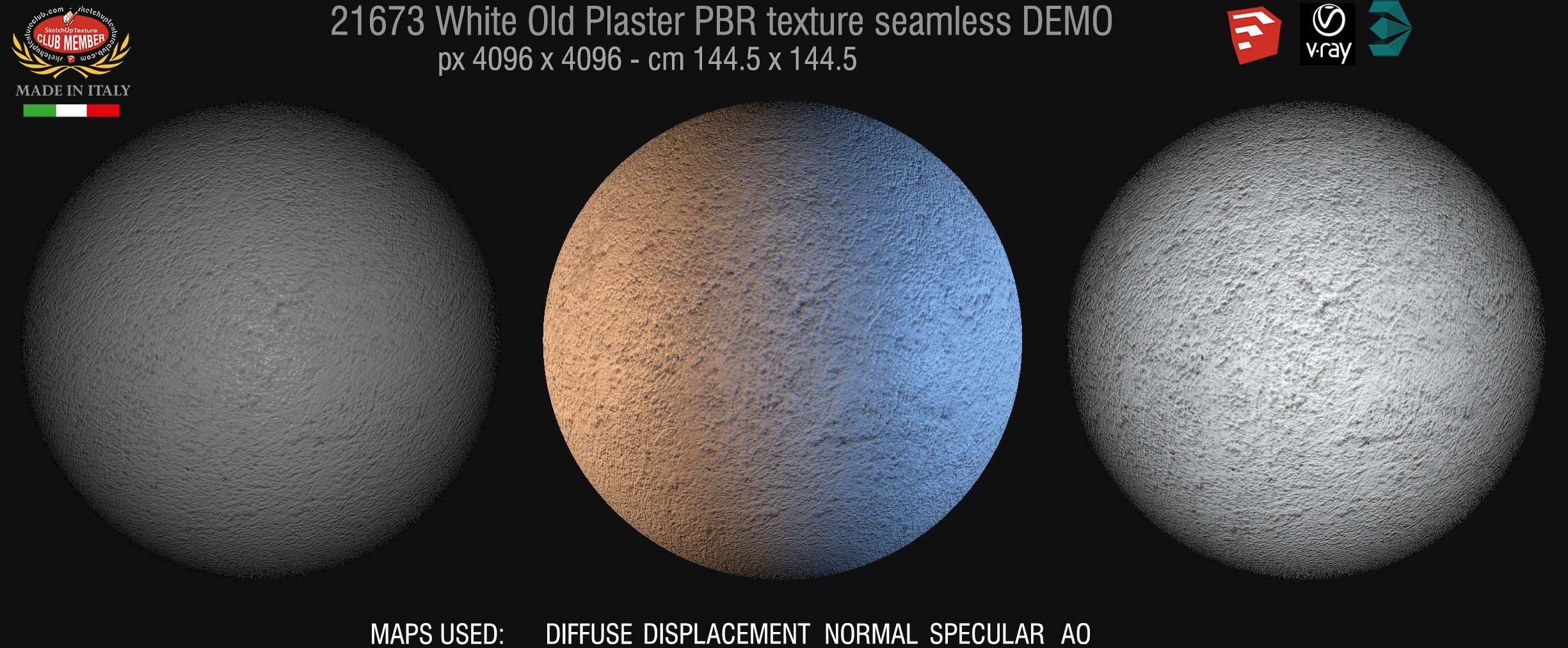 21673 white old plaster PBR texture seamless DEMO
