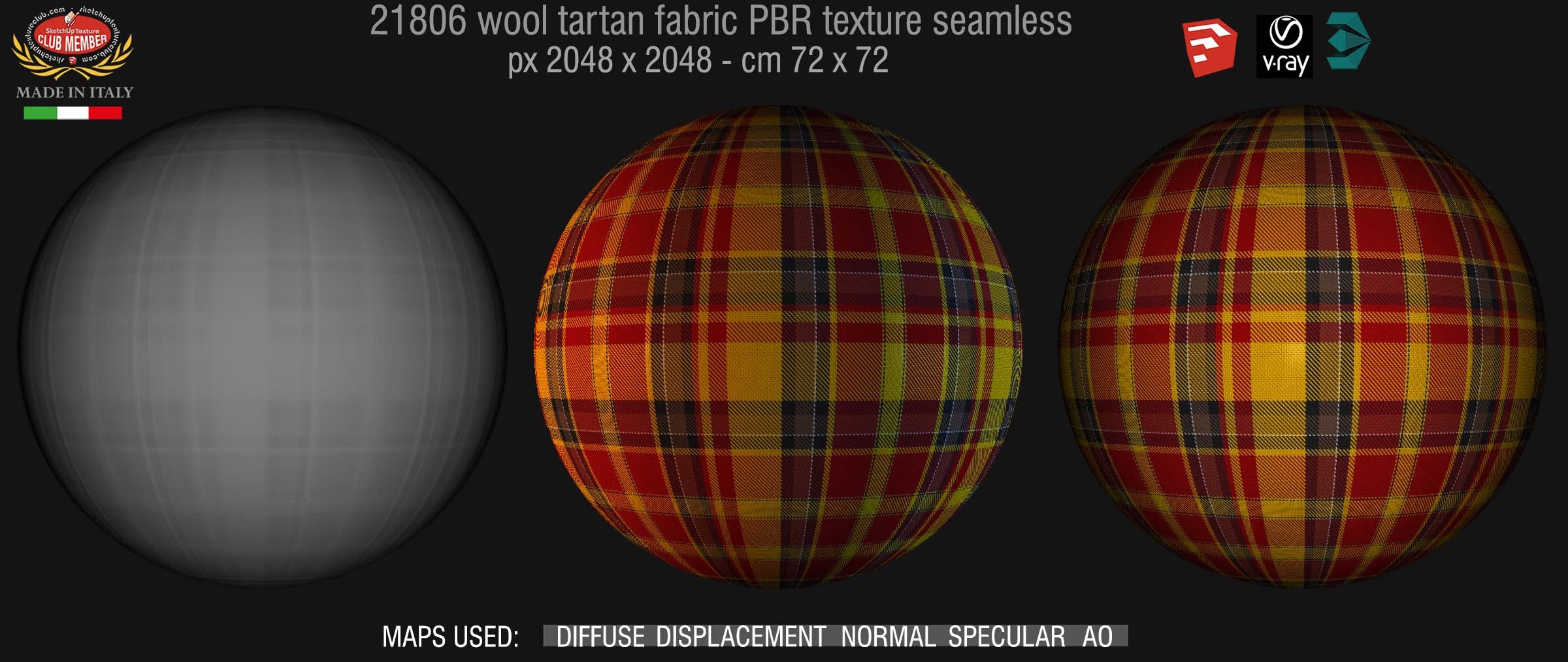 21806 wool tartan fabric PBR texture seamless DEMO