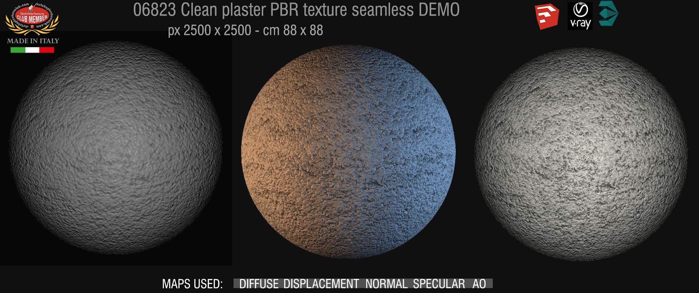 06823 Clean plaster PBR texture seamless DEMO