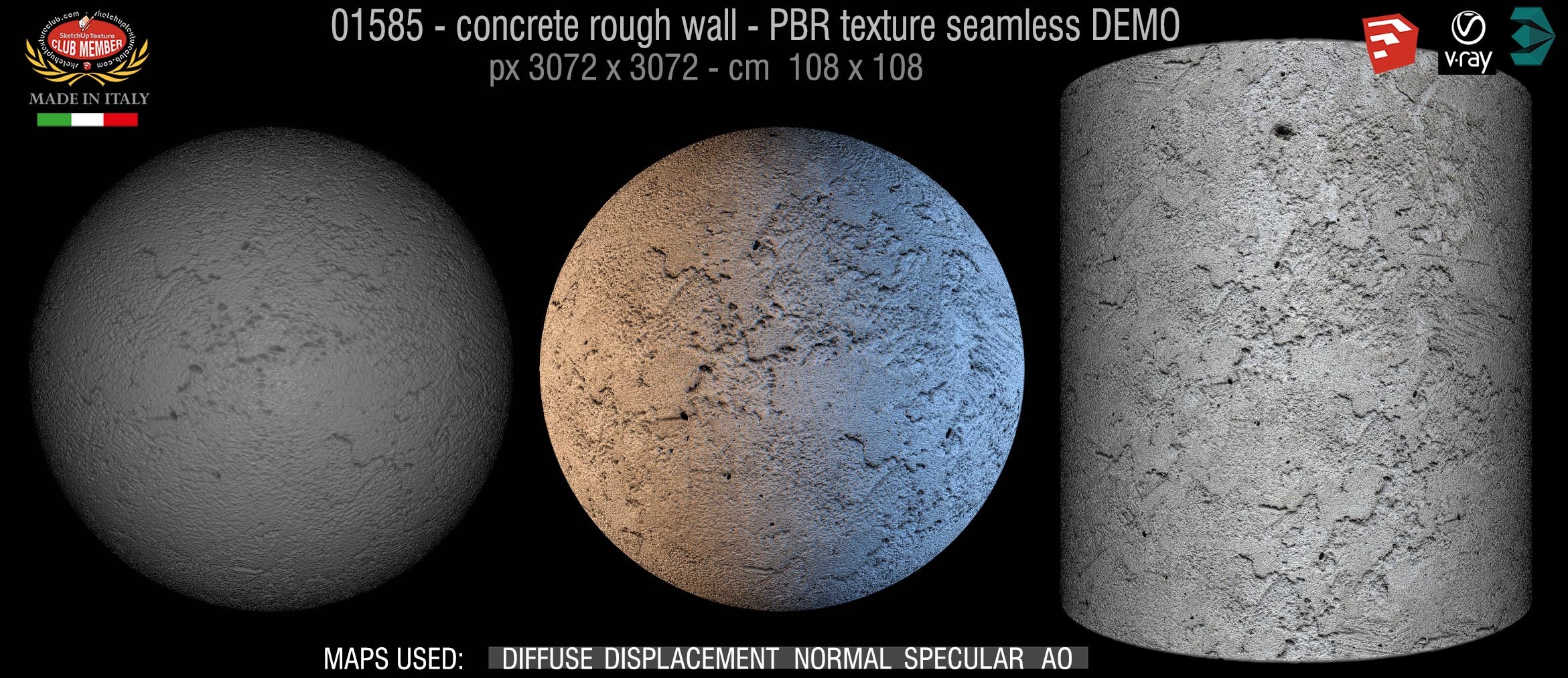 01585 concrete rough wall PBR texture seamless DEMO