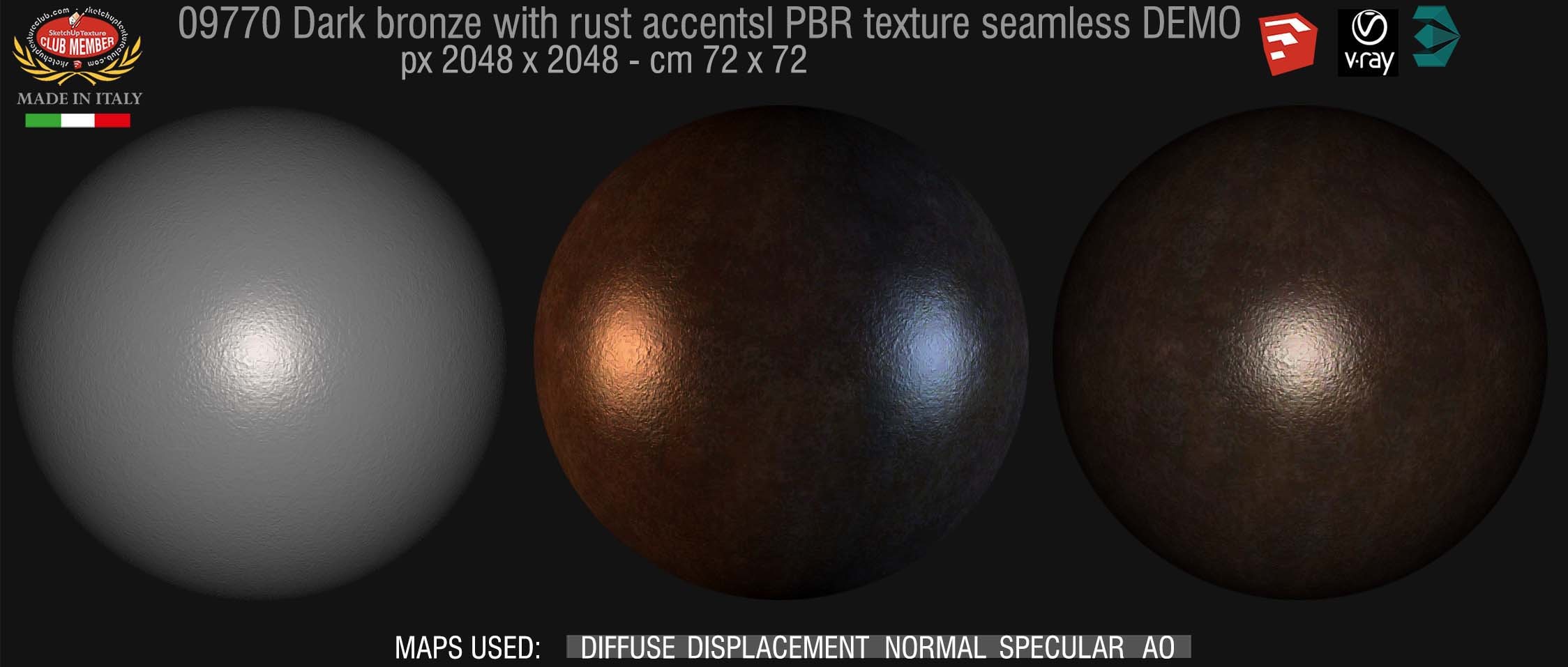 09770dark bronze with rust accents metal PBR texture seamless DEMO