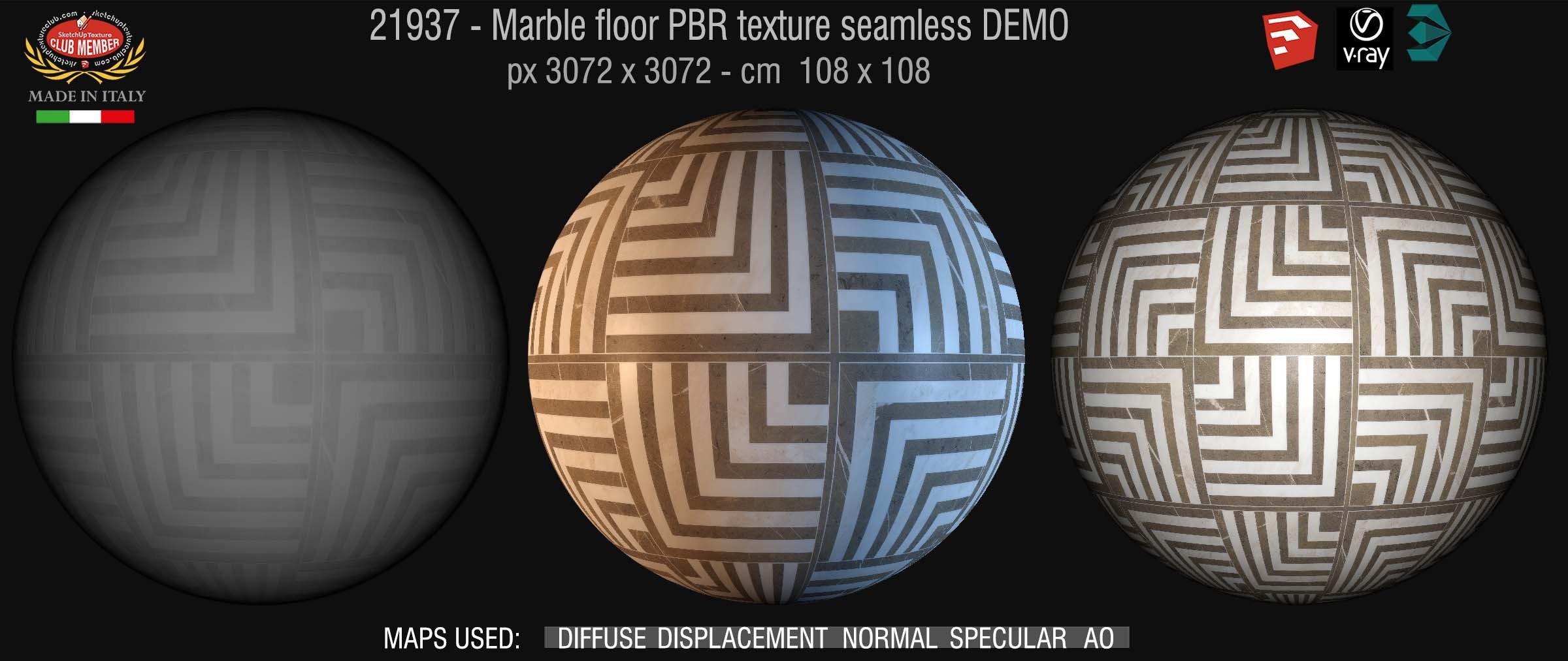 21937 Marble floor PBR texture seamless DEMO