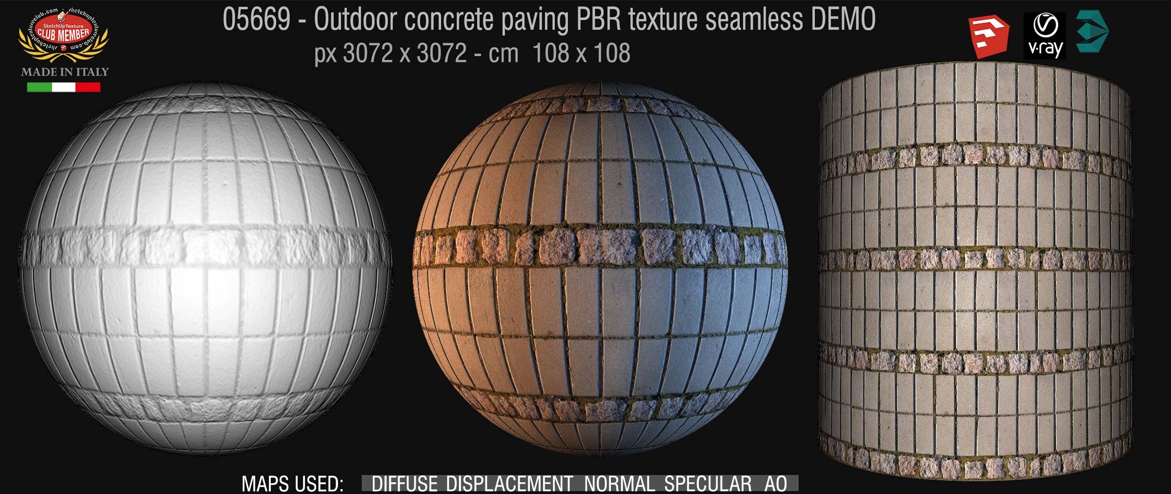 05669  Paving outdoor concrete regular block PBR texture seamless DEMO