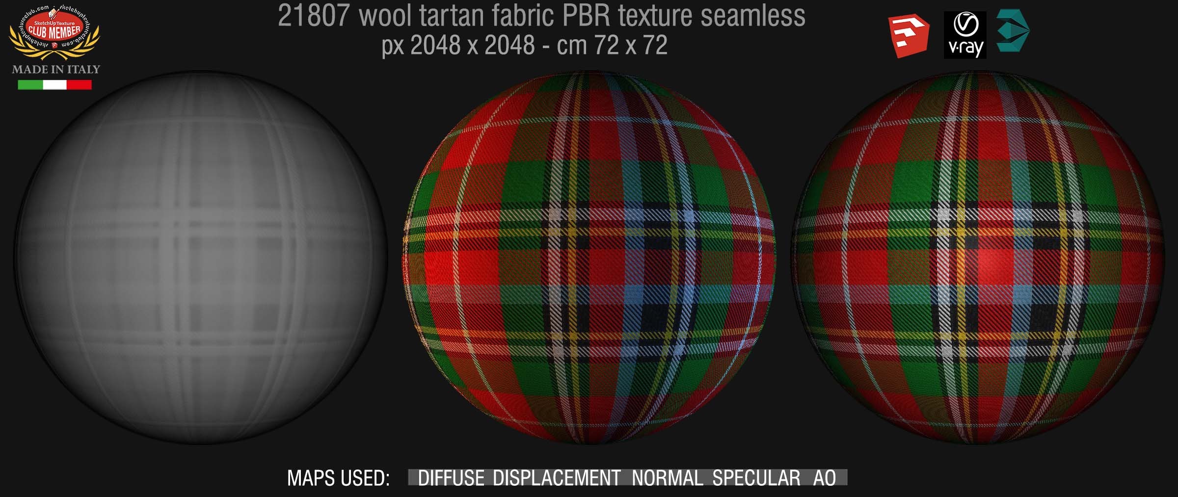21807 wool tartan fabric PBR texture seamless DEMO