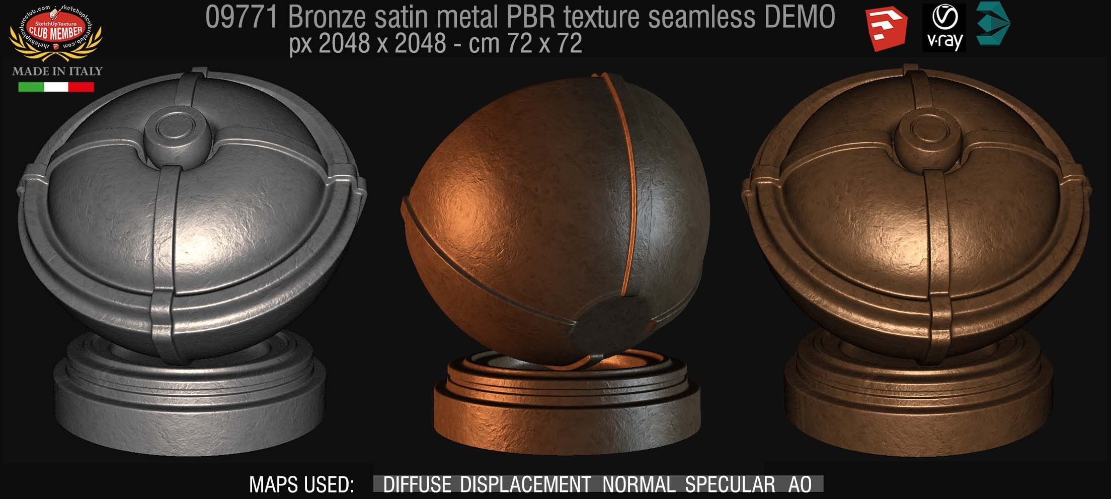 09771 Bronze satin metal PBR texture seamless DEMO