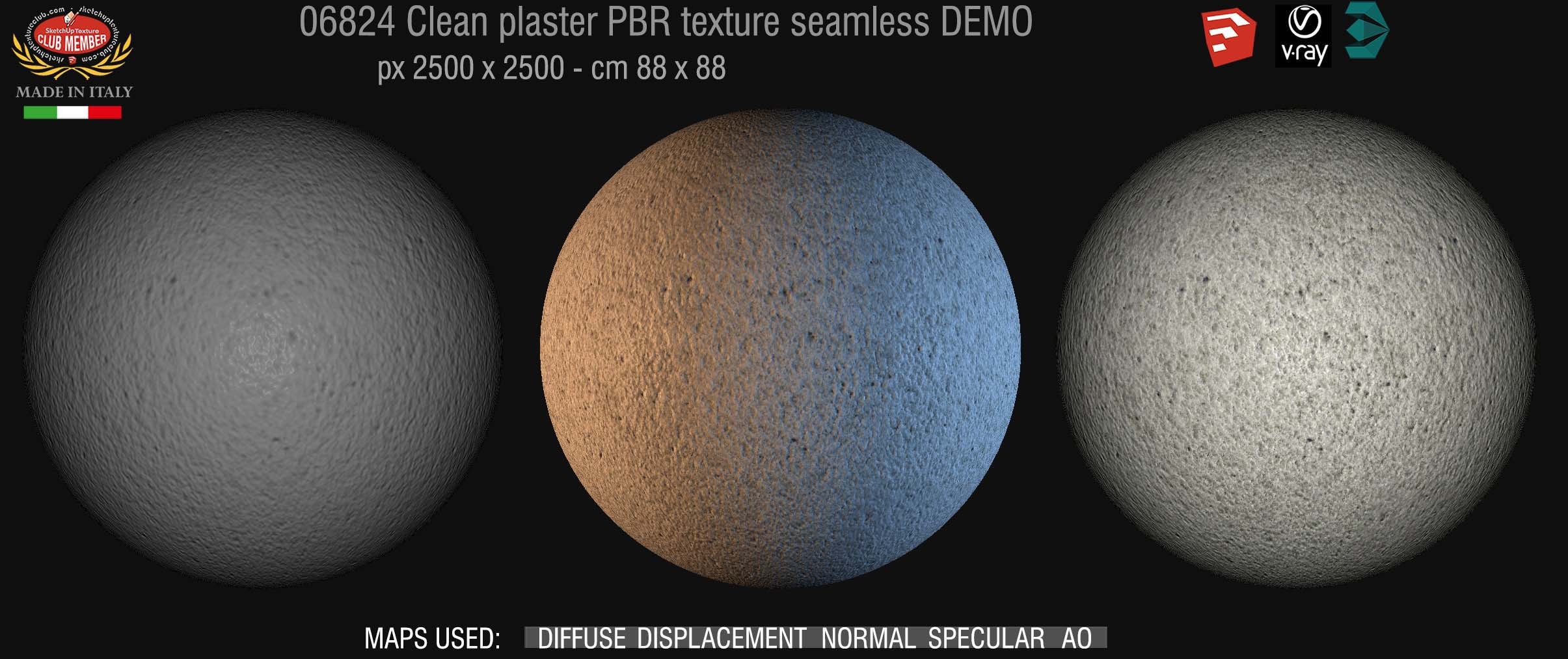 06824 Clean plaster PBR texture seamless DEMO
