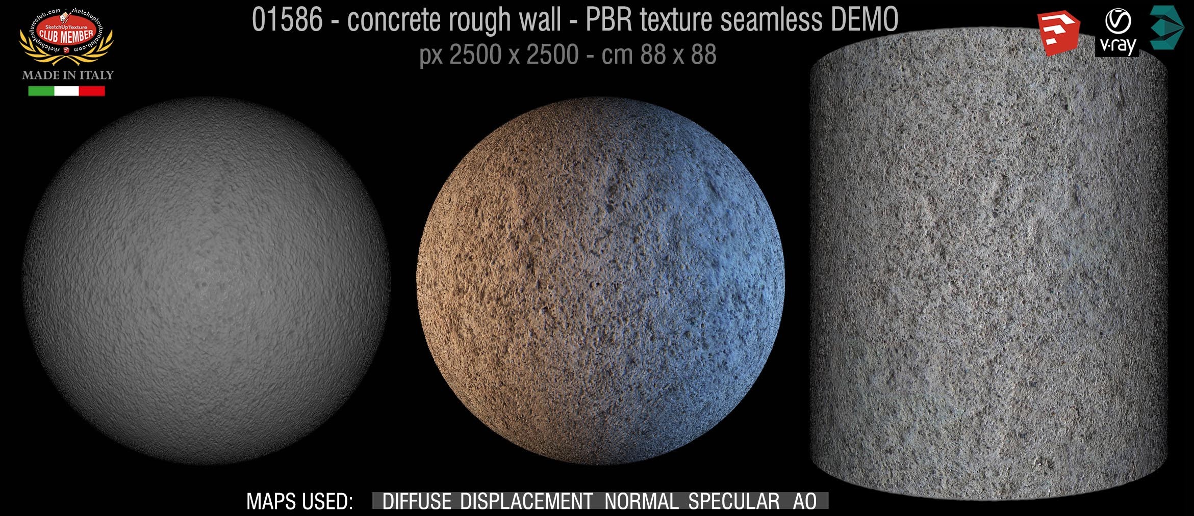 01586 concrete rough wall PBR texture seamless DEMO