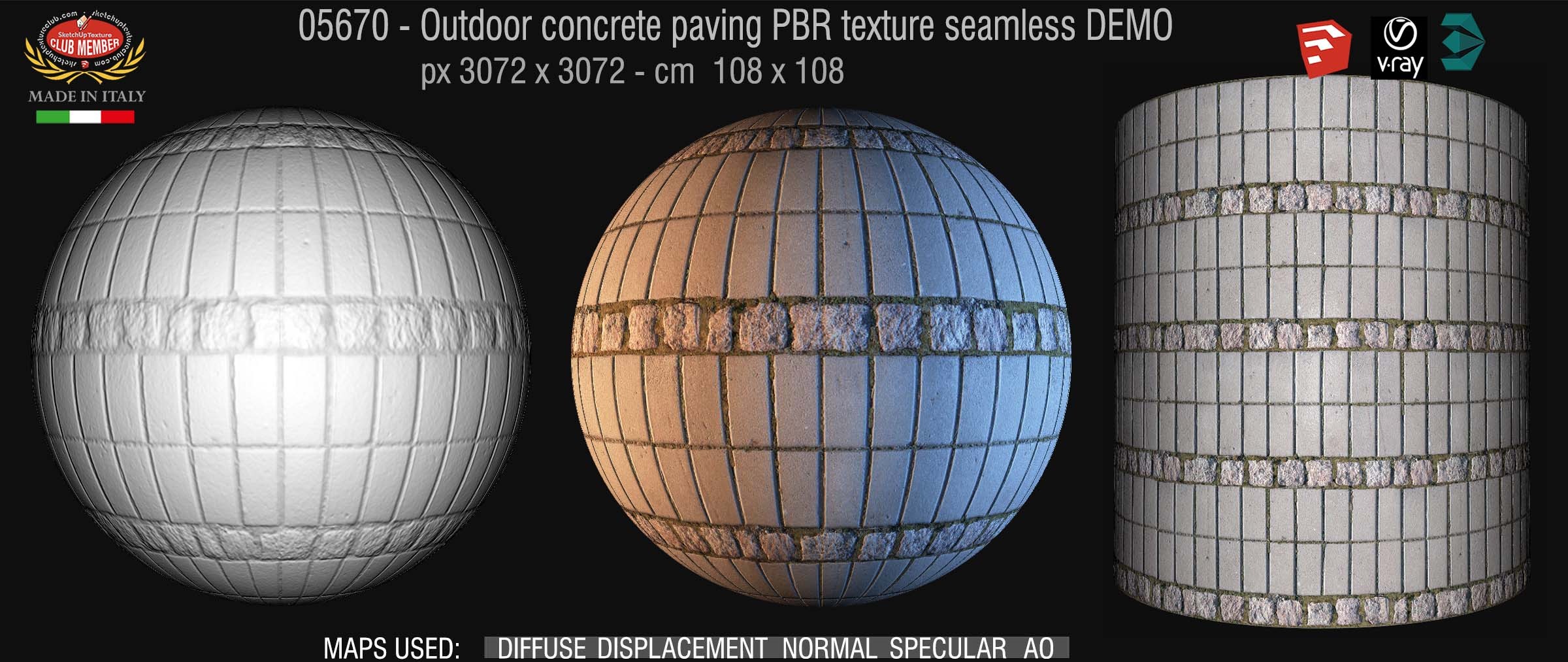 05670  Paving outdoor concrete regular block PBR texture seamless DEMO