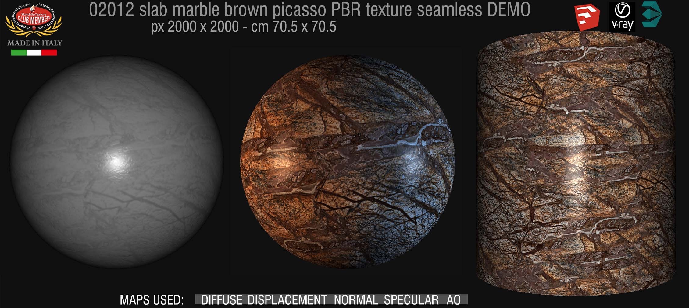 02012 slab marble  brown picasso PBR texture seamless DEMO