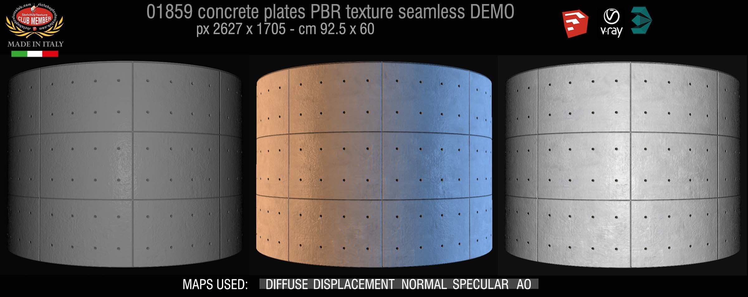 01859 Tadao Ando concrete plates PBR texture seamless DEMO