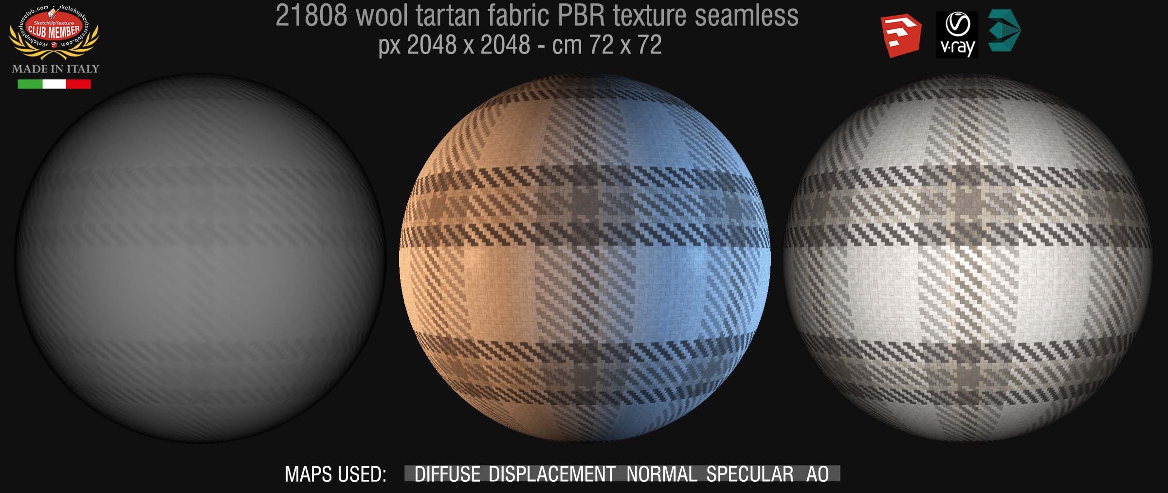 21808 wool tartan fabric PBR texture seamless DEMO