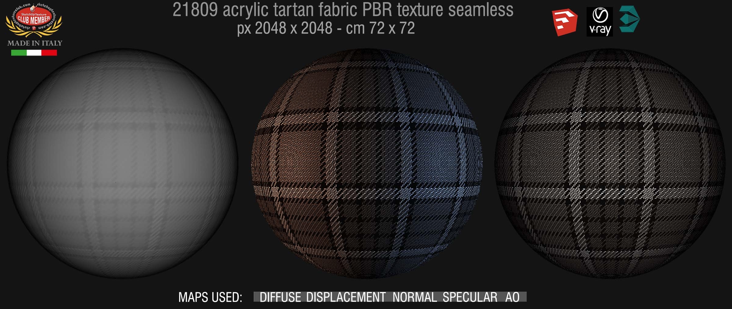 21809 acrylic tartan fabric PBR texture seamless DEMO