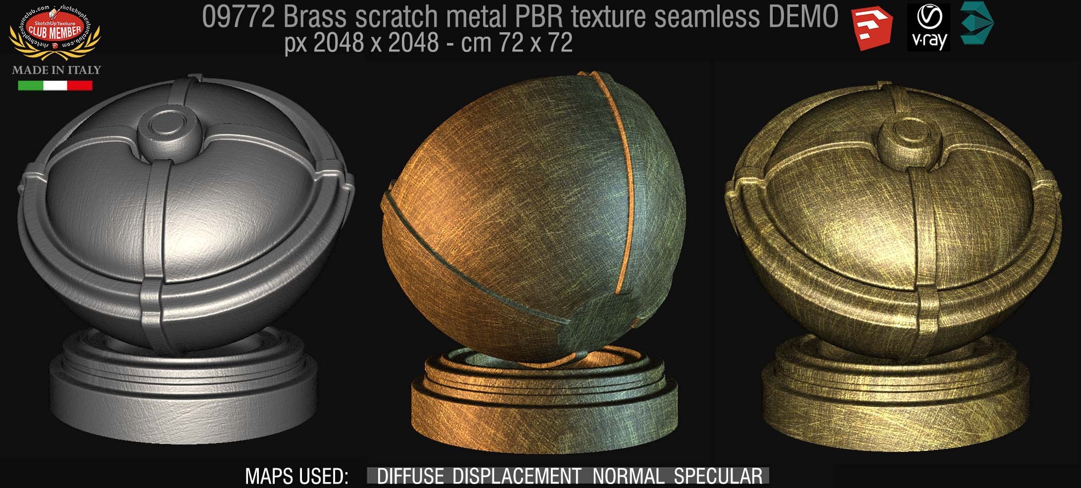 09772 Brass scratch metal PBR texture seamless DEMO
