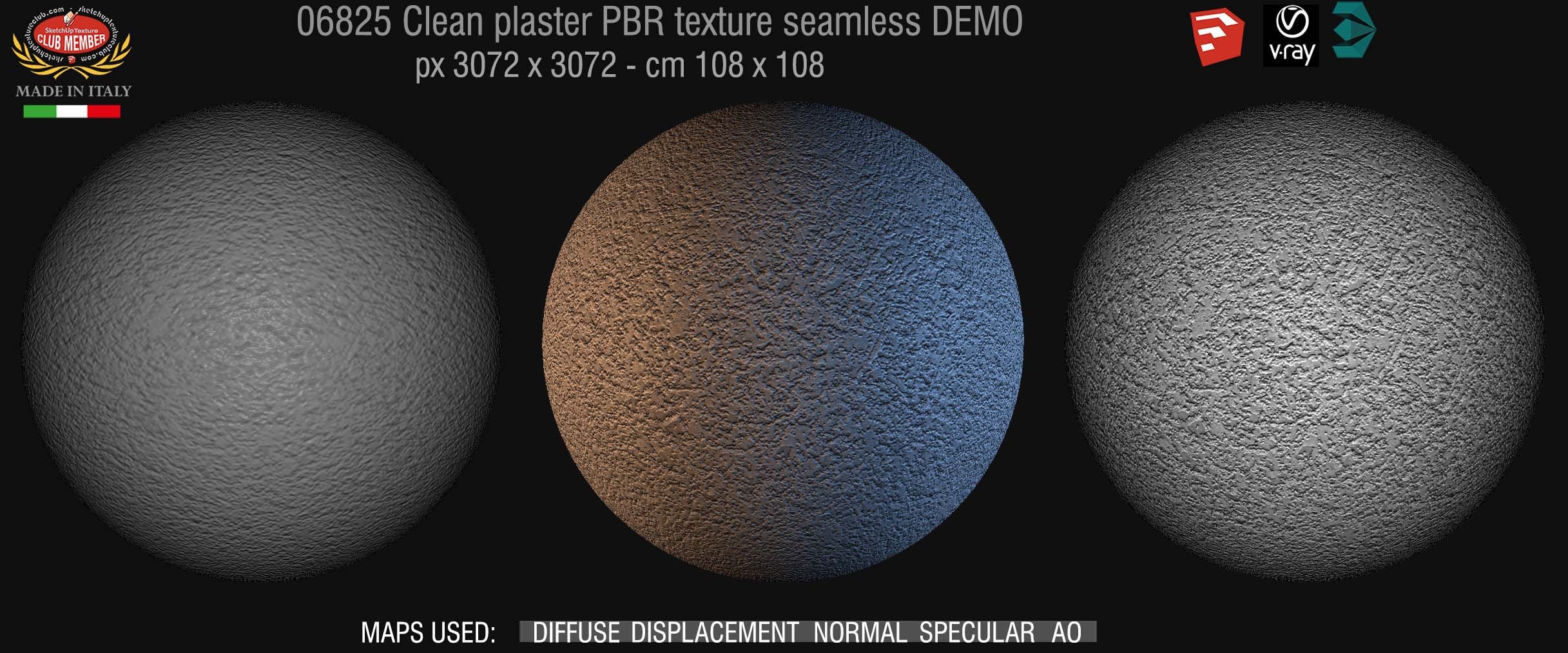 06825 Clean plaster PBR texture seamless DEMO