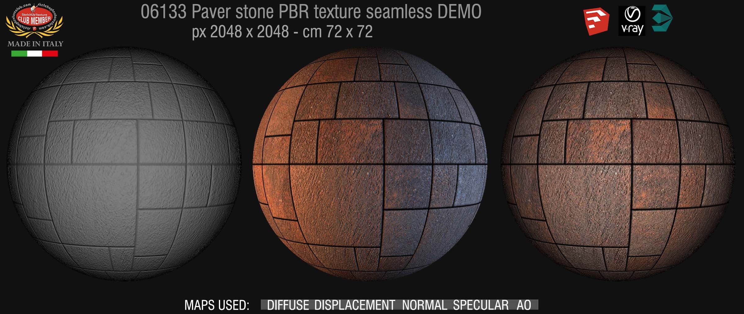 06133 paver stone PBR texture seamless DEMO