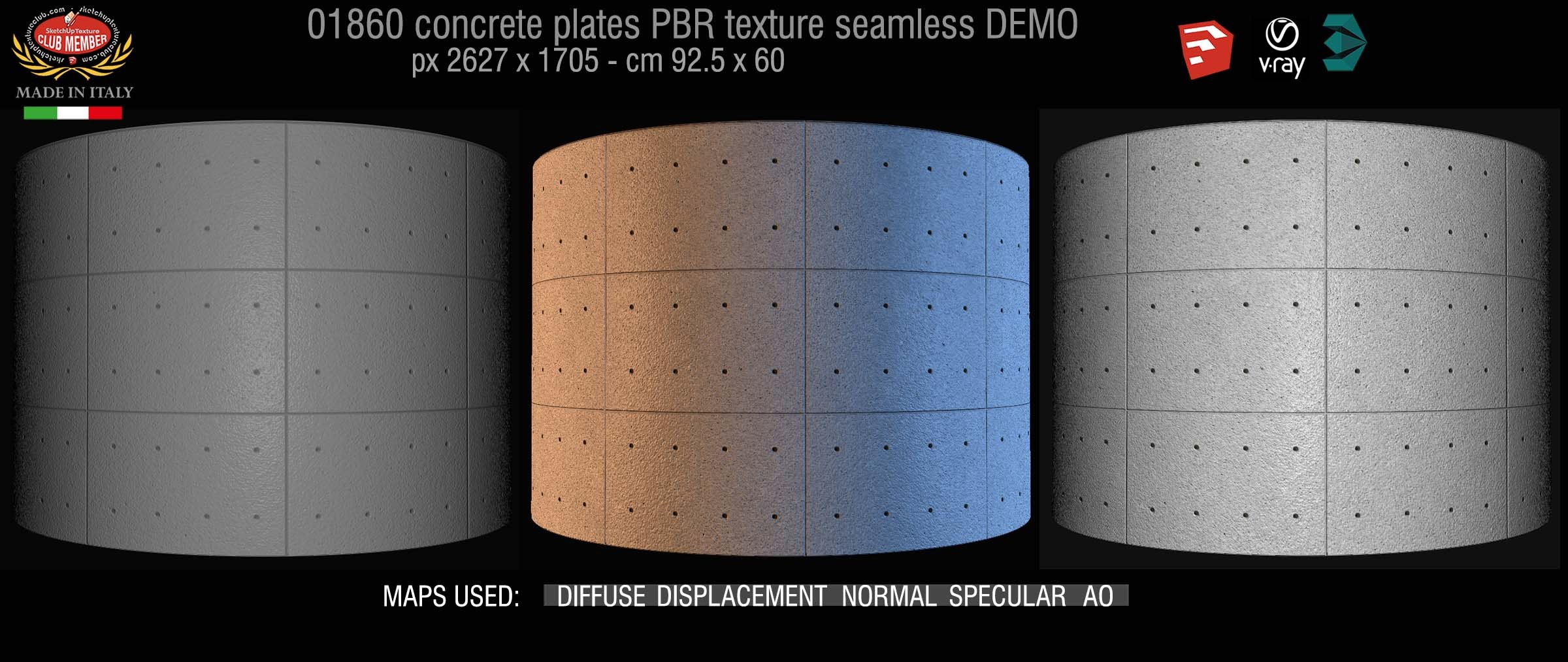 01860 Tadao Ando concrete plates PBR texture seamless DEMO