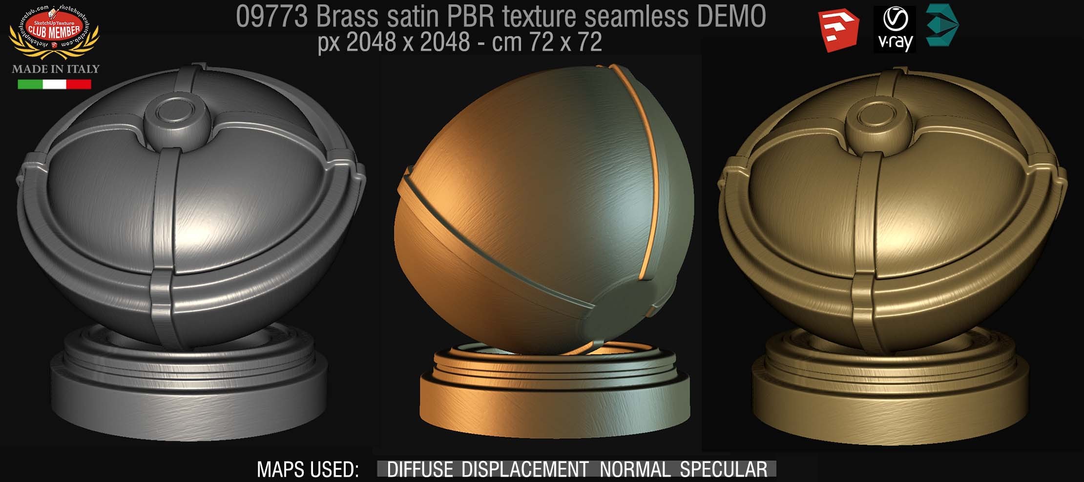 09773 Brass satin metal PBR texture seamless DEMO