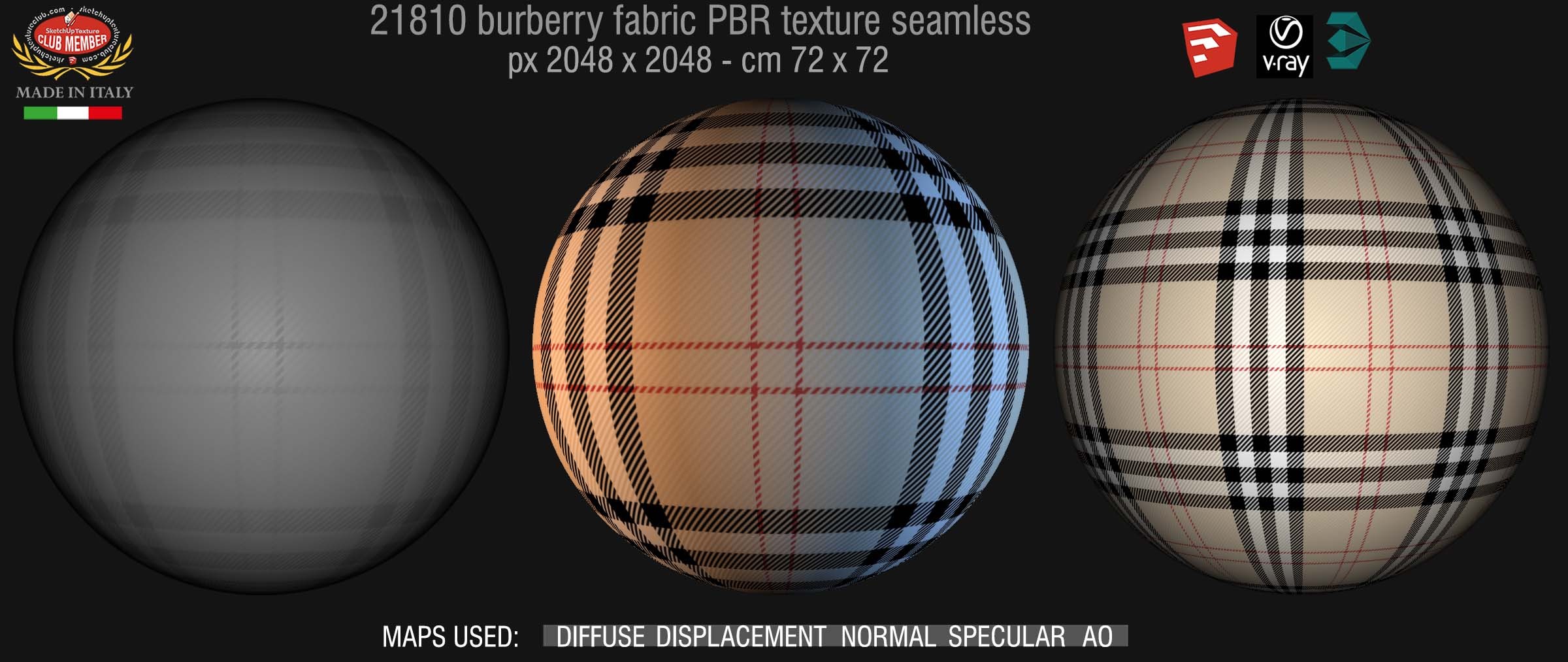 burberry fabric PBR texture seamless 21810