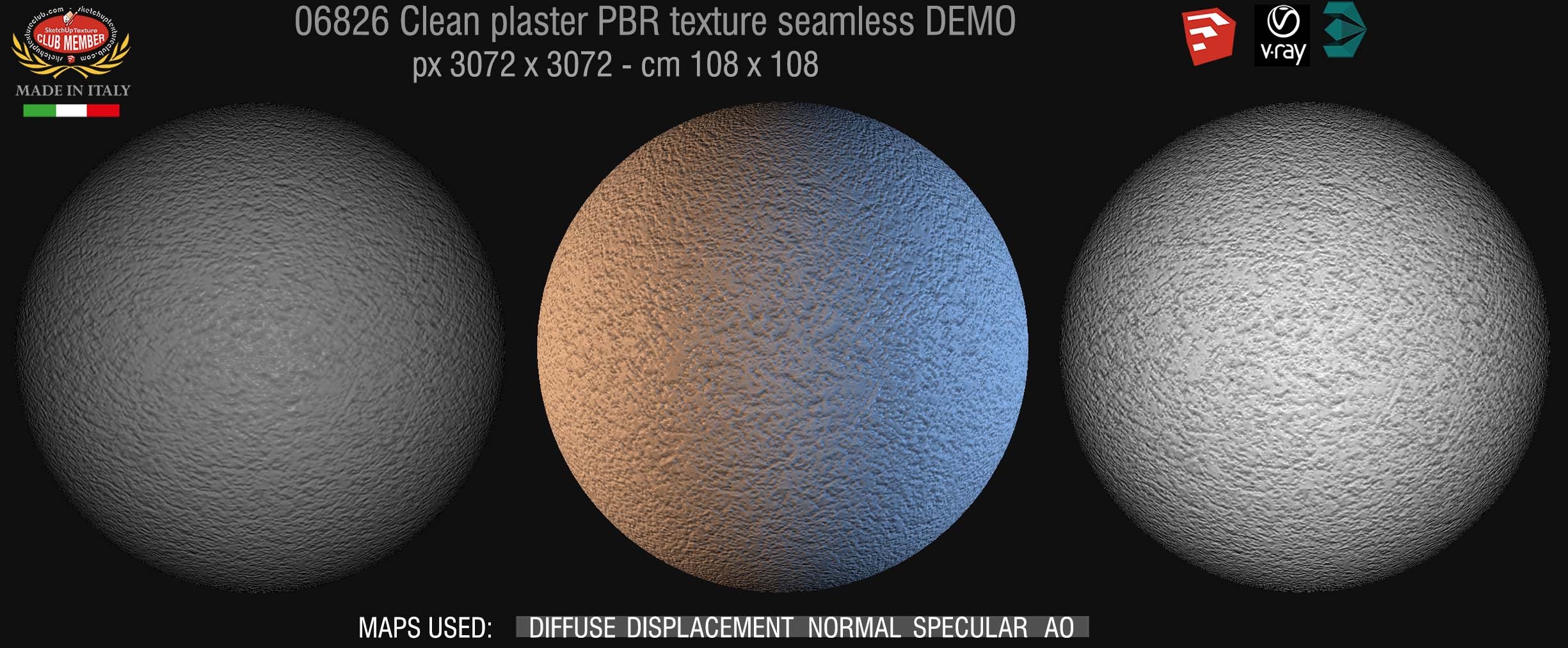 06826 Clean plaster PBR texture seamless DEMO