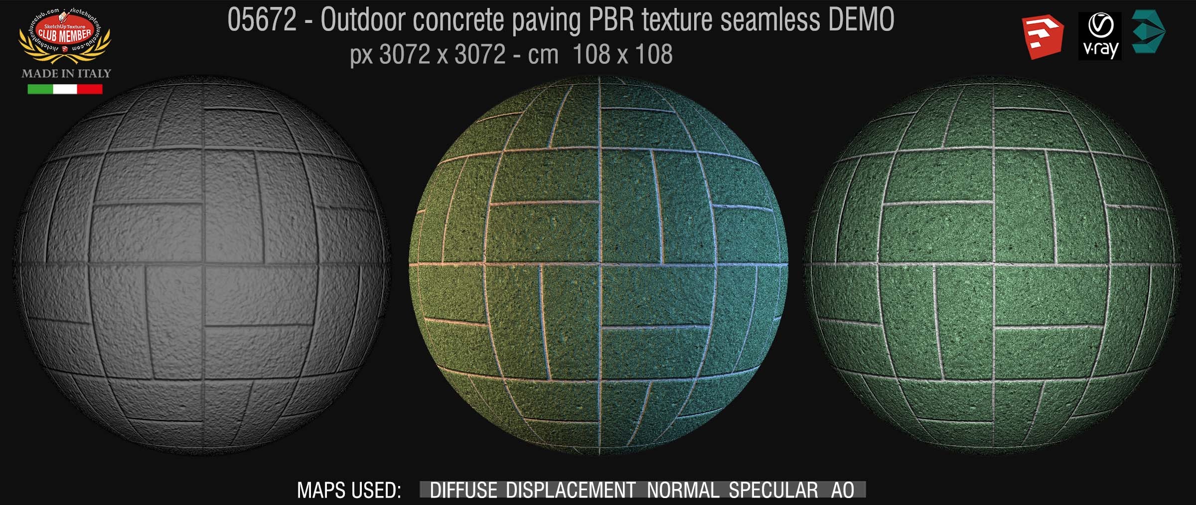 05672  Paving outdoor concrete regular block PBR texture seamless DEMO