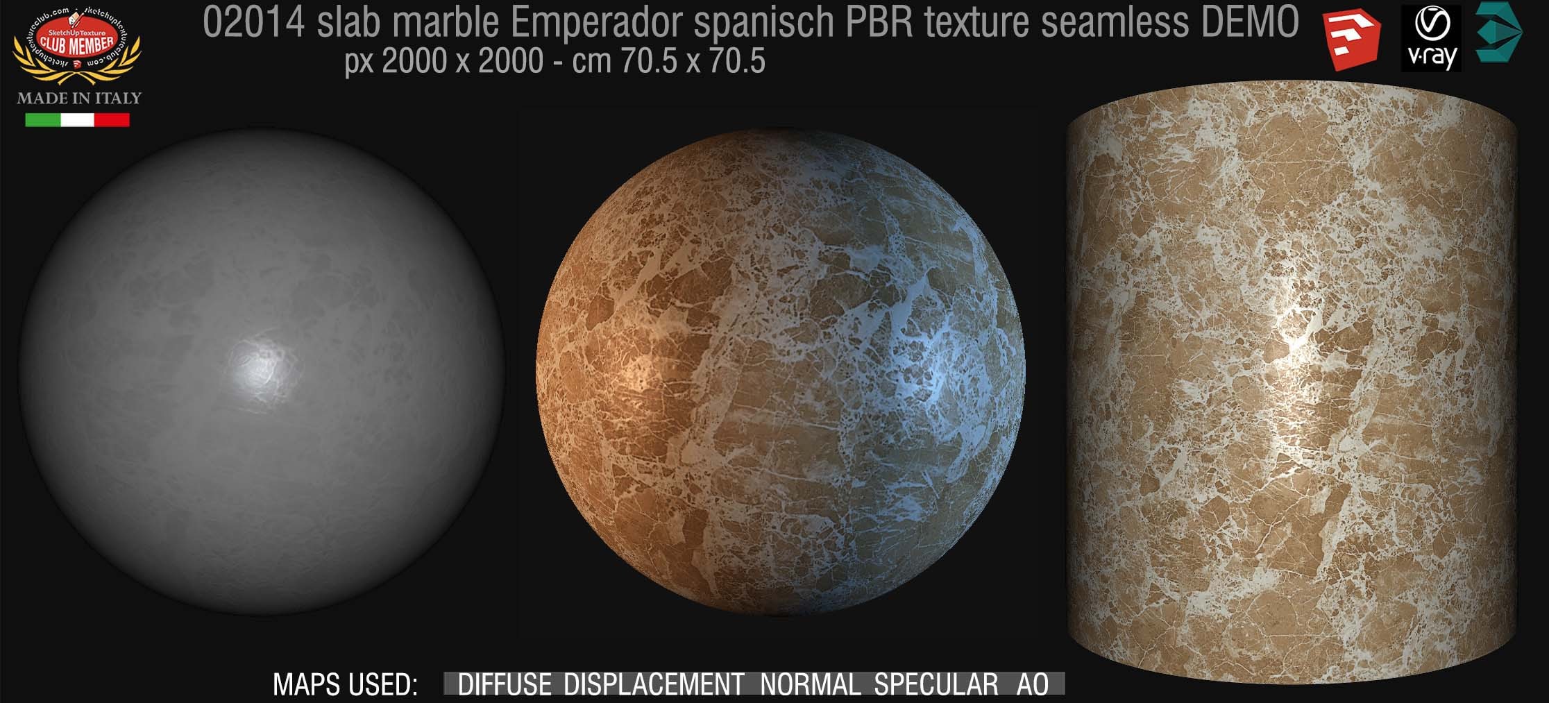 02014 slab marble emperador spanisch PBR texture seamless DEMO