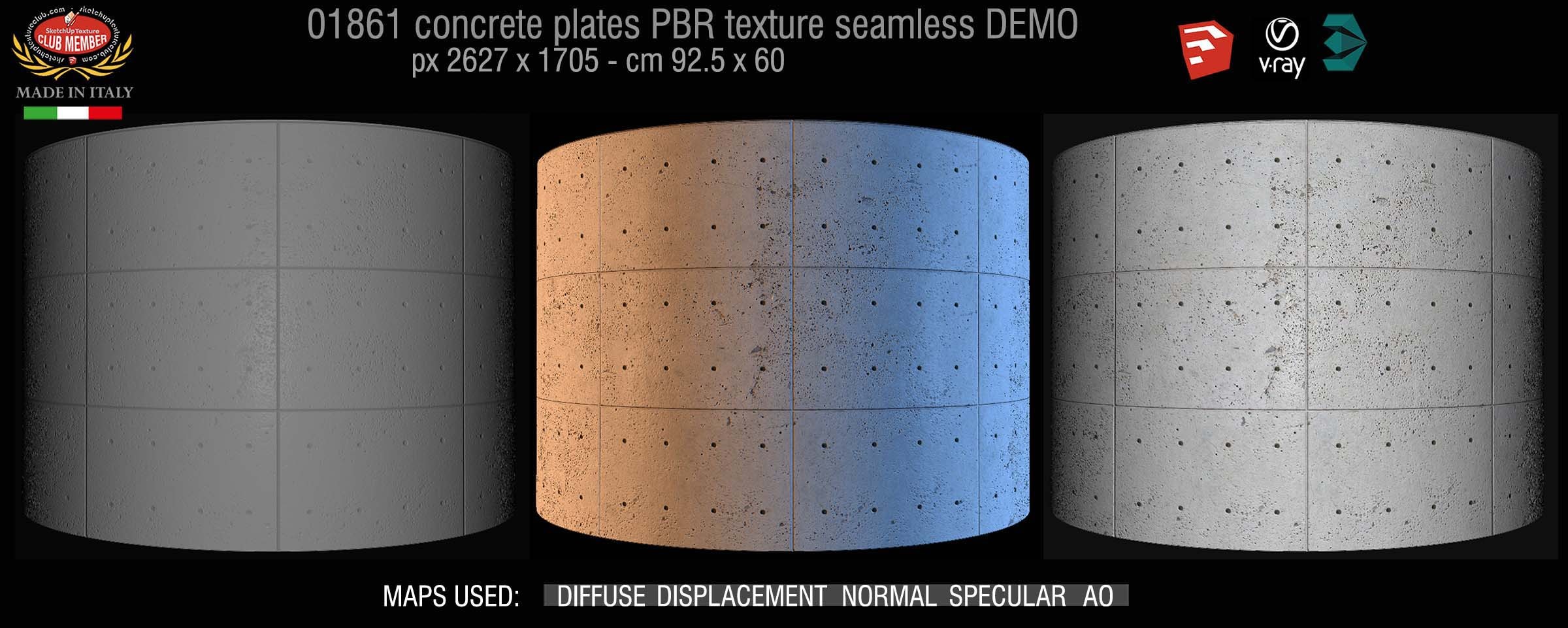 01861 Tadao Ando concrete plates PBR texture seamless DEMO
