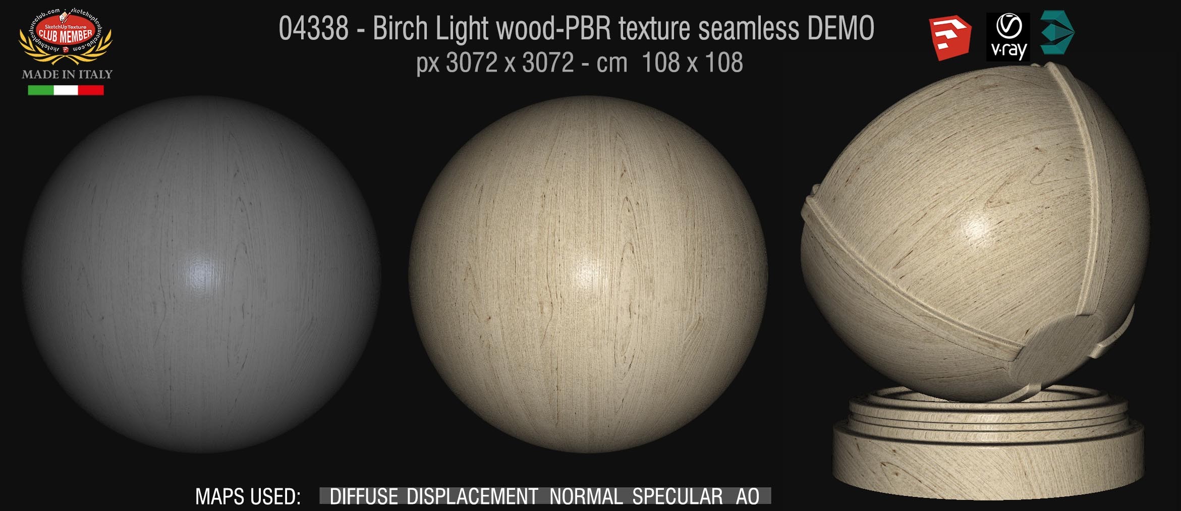04338 Birch Light wood-PBR texture seamless DEMO