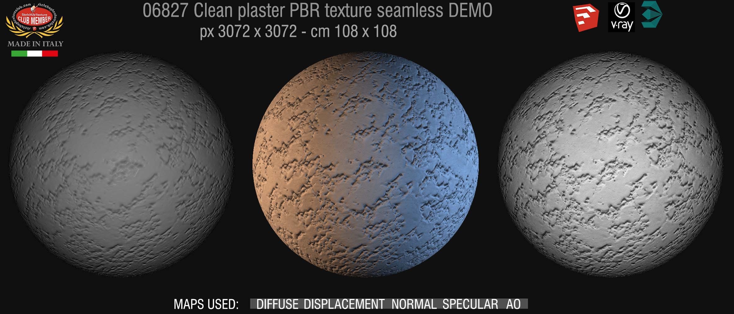 06827 Clean plaster PBR texture seamless DEMO