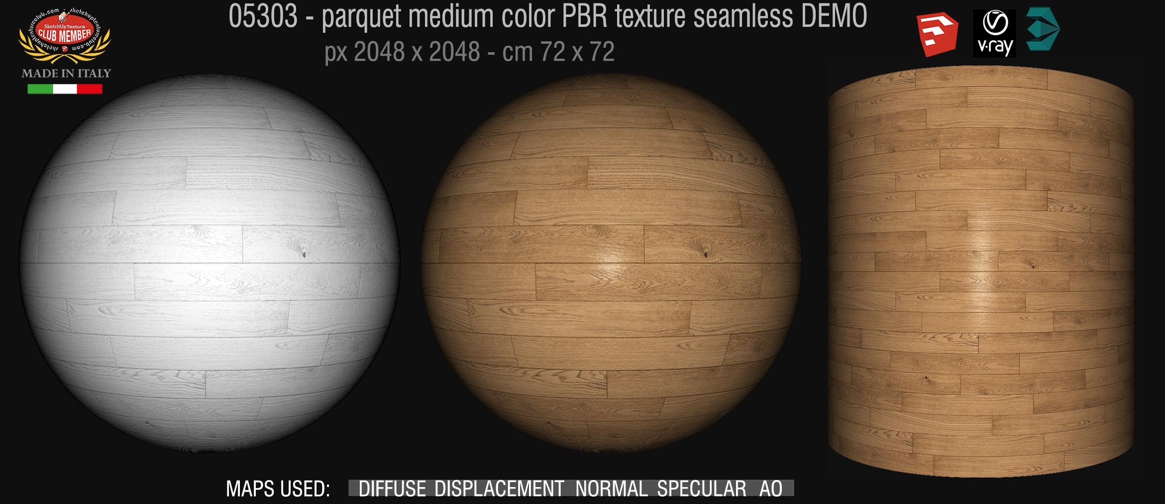 05303 parquet medium color PBR texture seamless DEMO