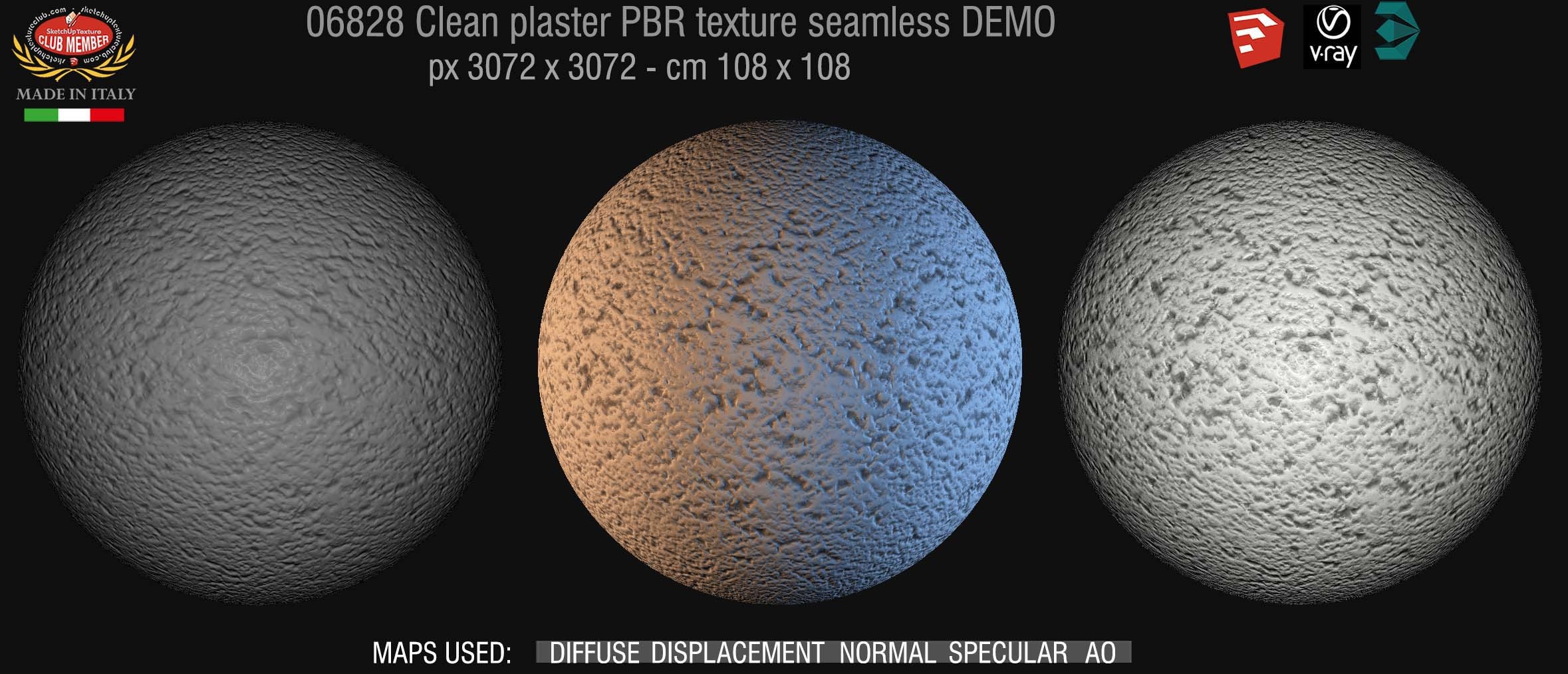 06828 Clean plaster PBR texture seamless DEMO