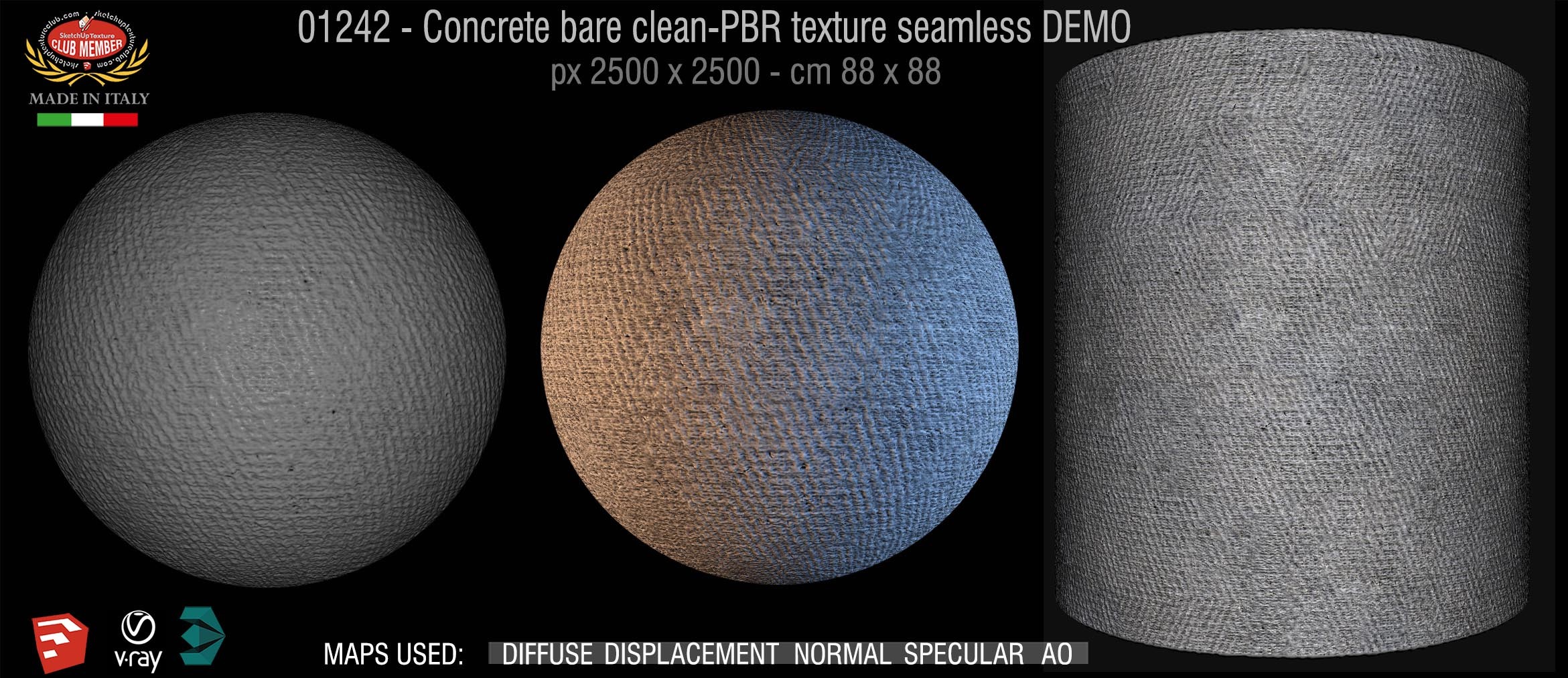 01242 Concrete bare clean-PBR texture seamless DEMO
