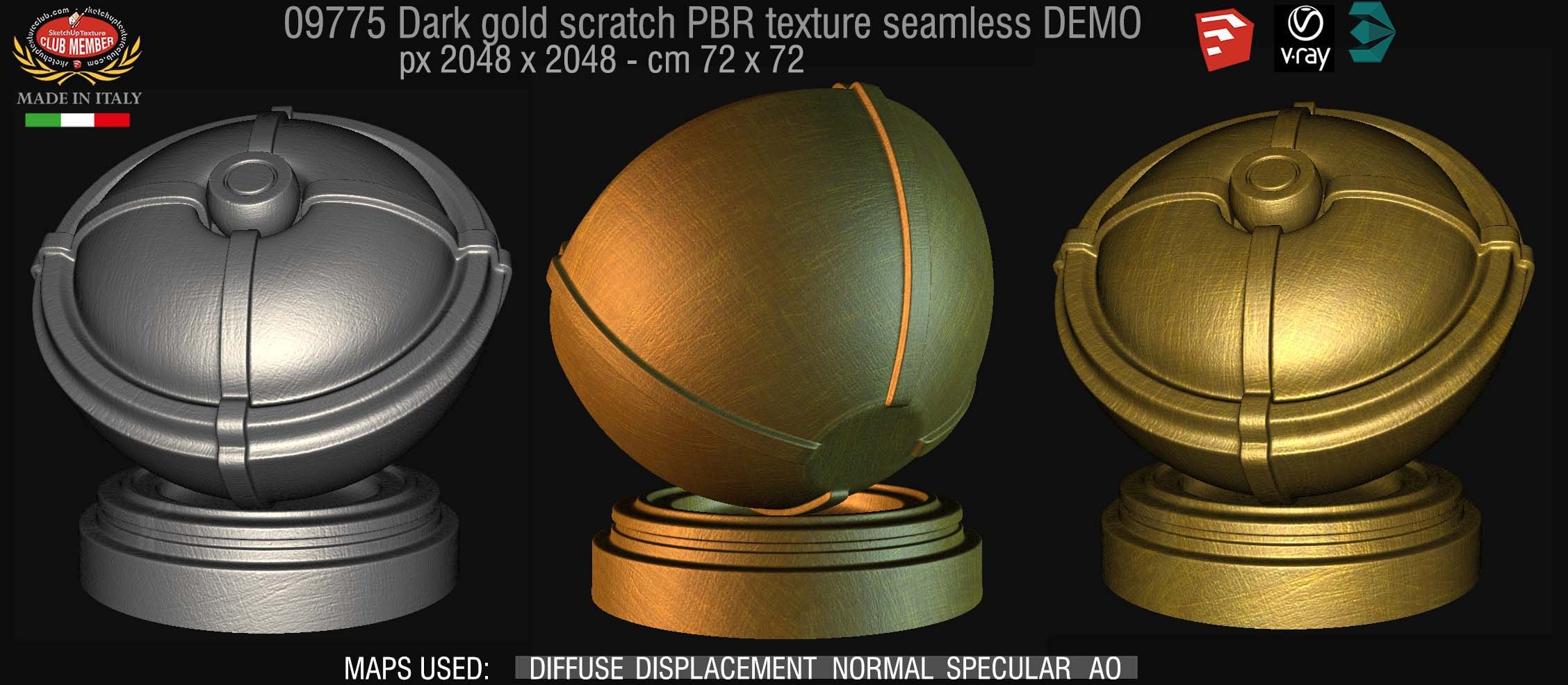 09775 Dark gold scratch metal PBR texture seamless DEMO