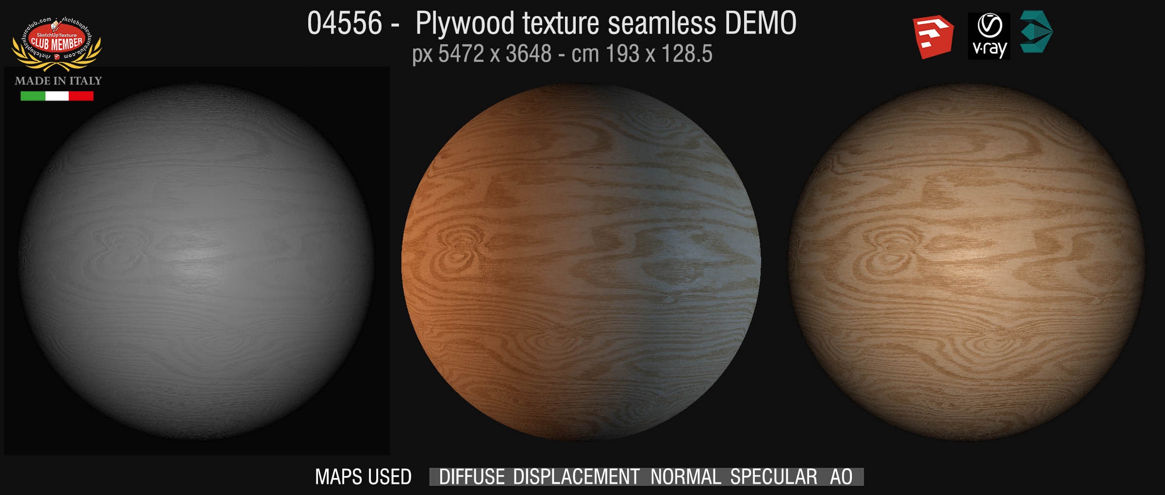 04556 Plywood texture seamless + maps DEMO