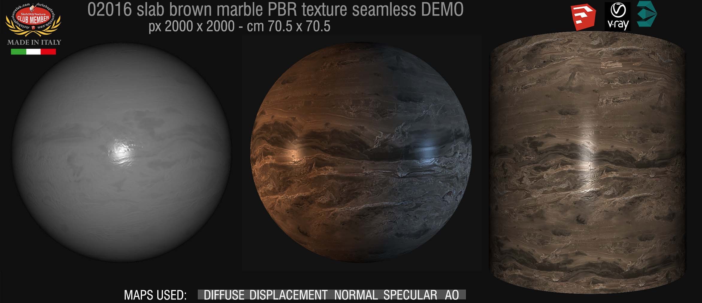 02016 slab brown marble PBR texture seamless DEMO