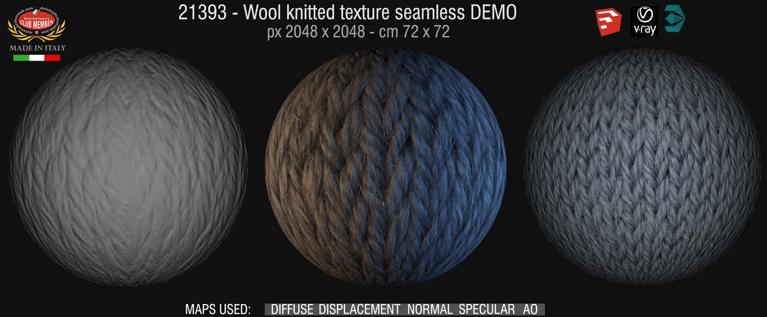 21393 wool knitted texture seamless + maps DEMO