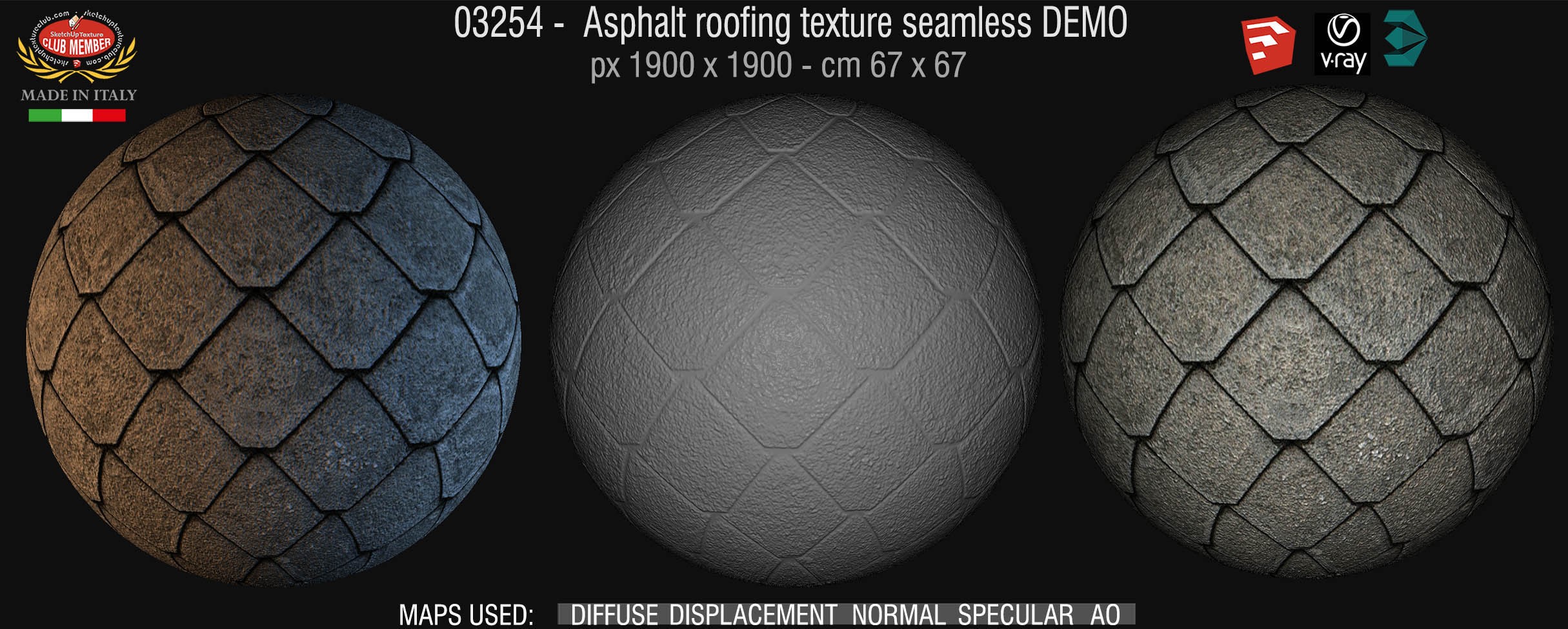 03254 Asphalt roofing texture DEMO