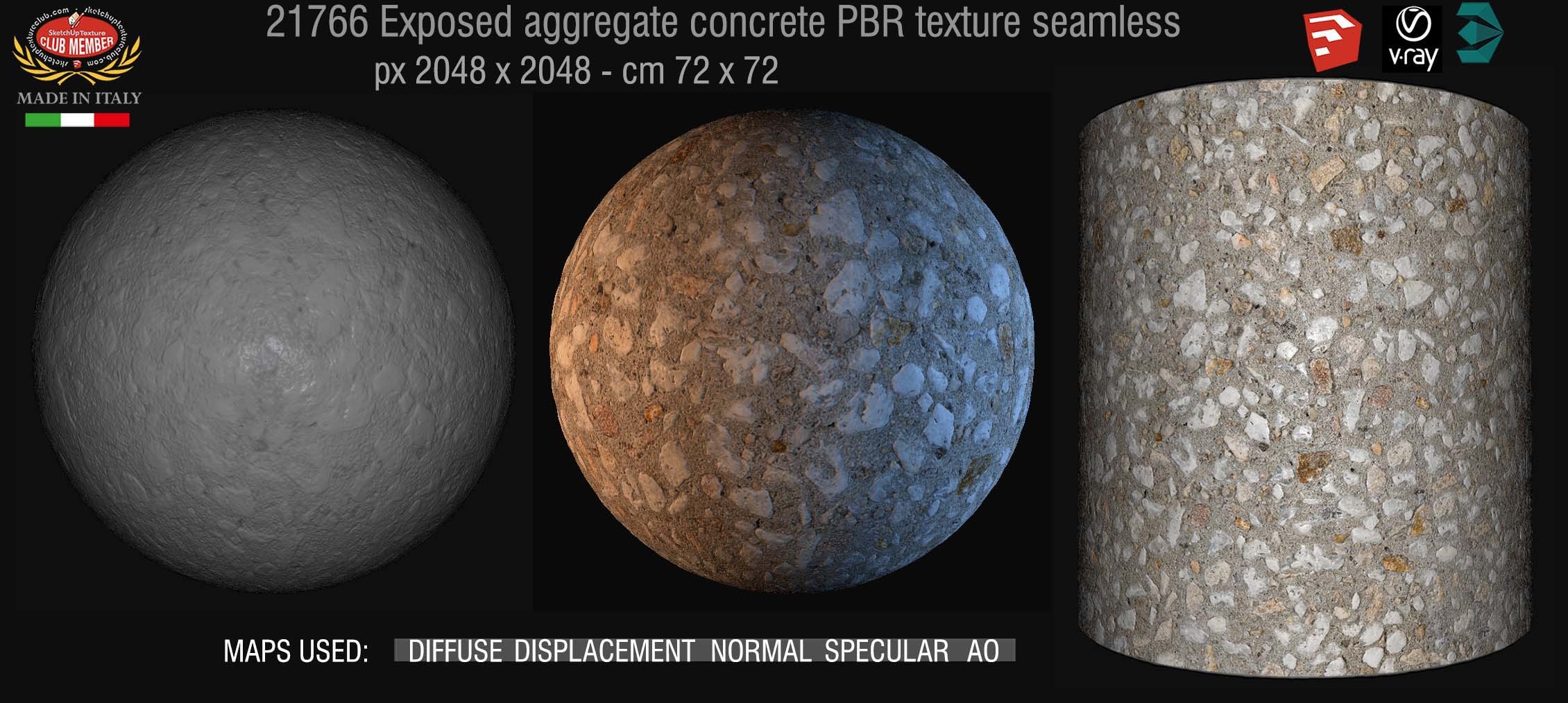 21766 Exposed aggregate concrete PBR textures seamless DEMO